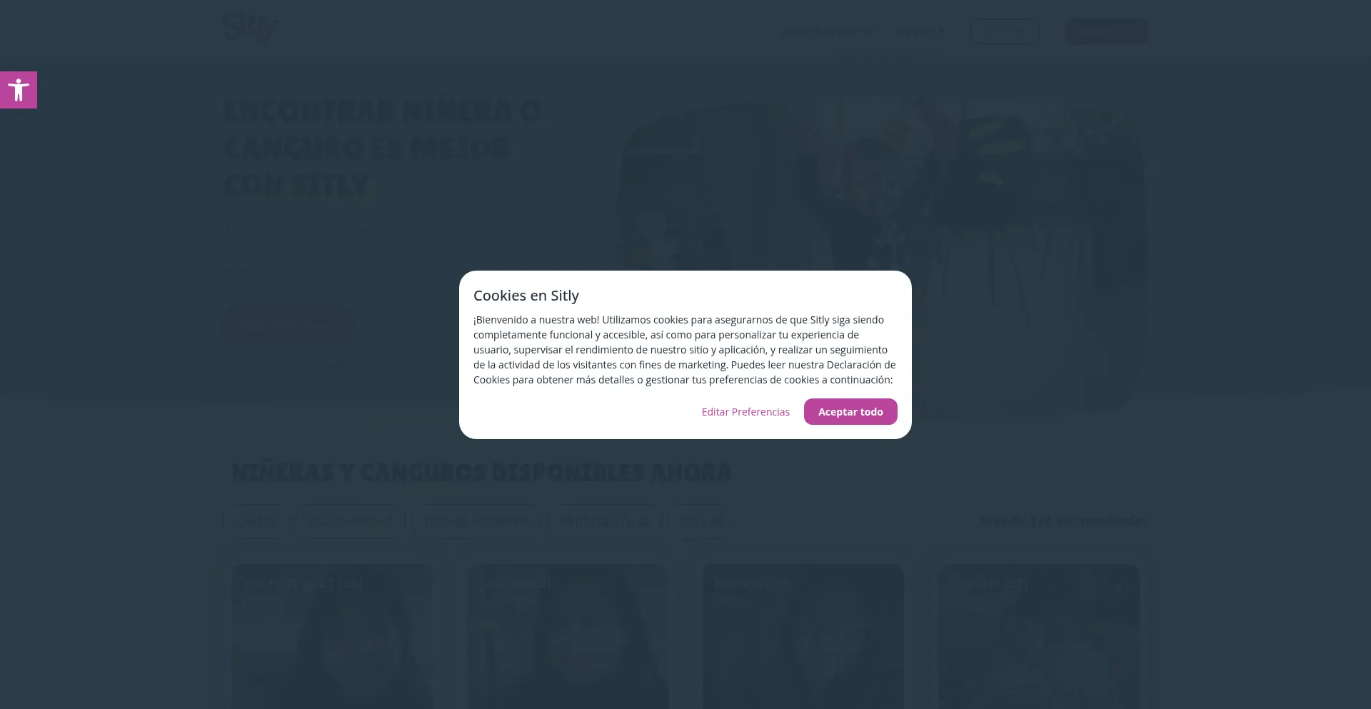 Website screenshot of Sitly.es