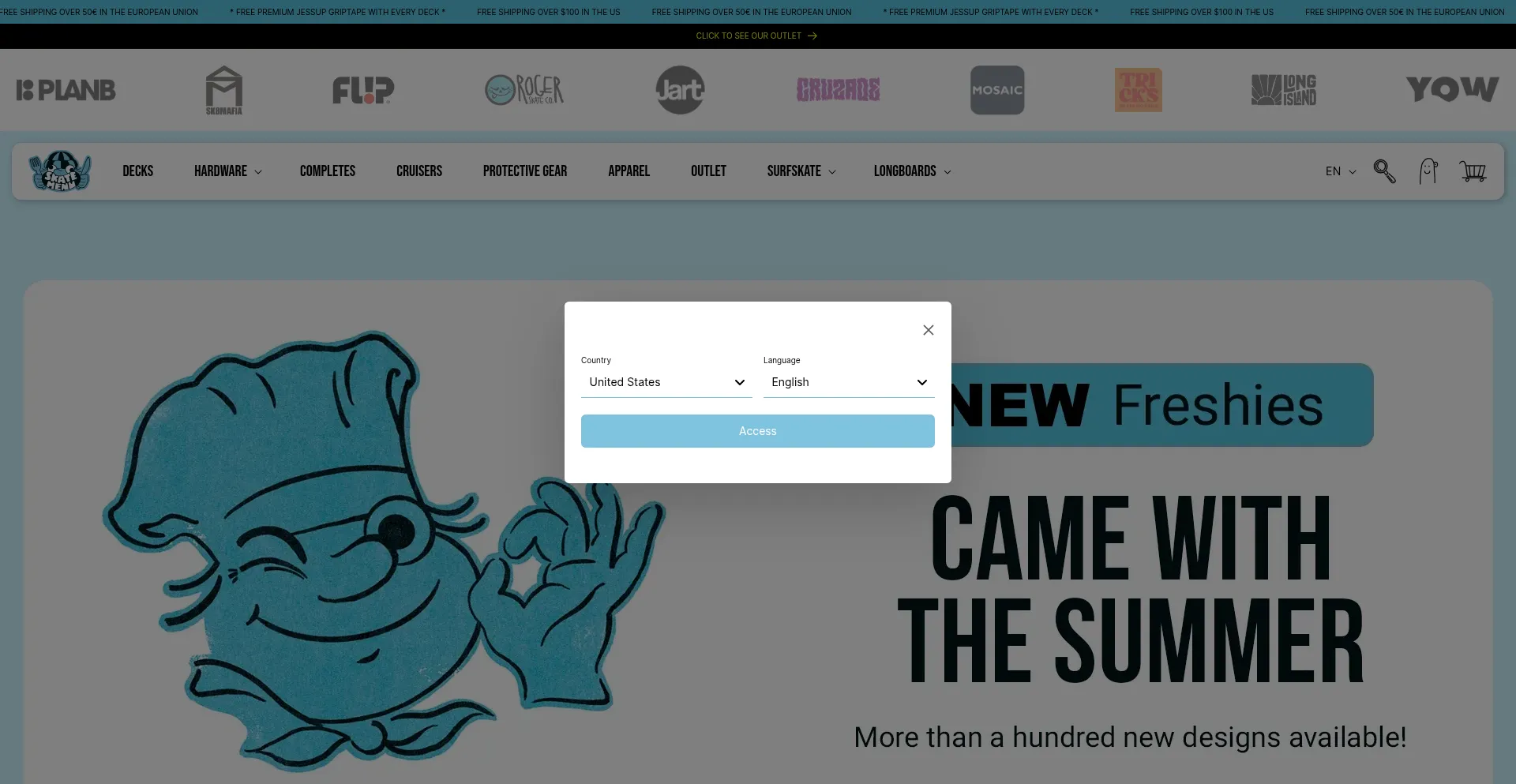 Website screenshot of Skatemenu.com