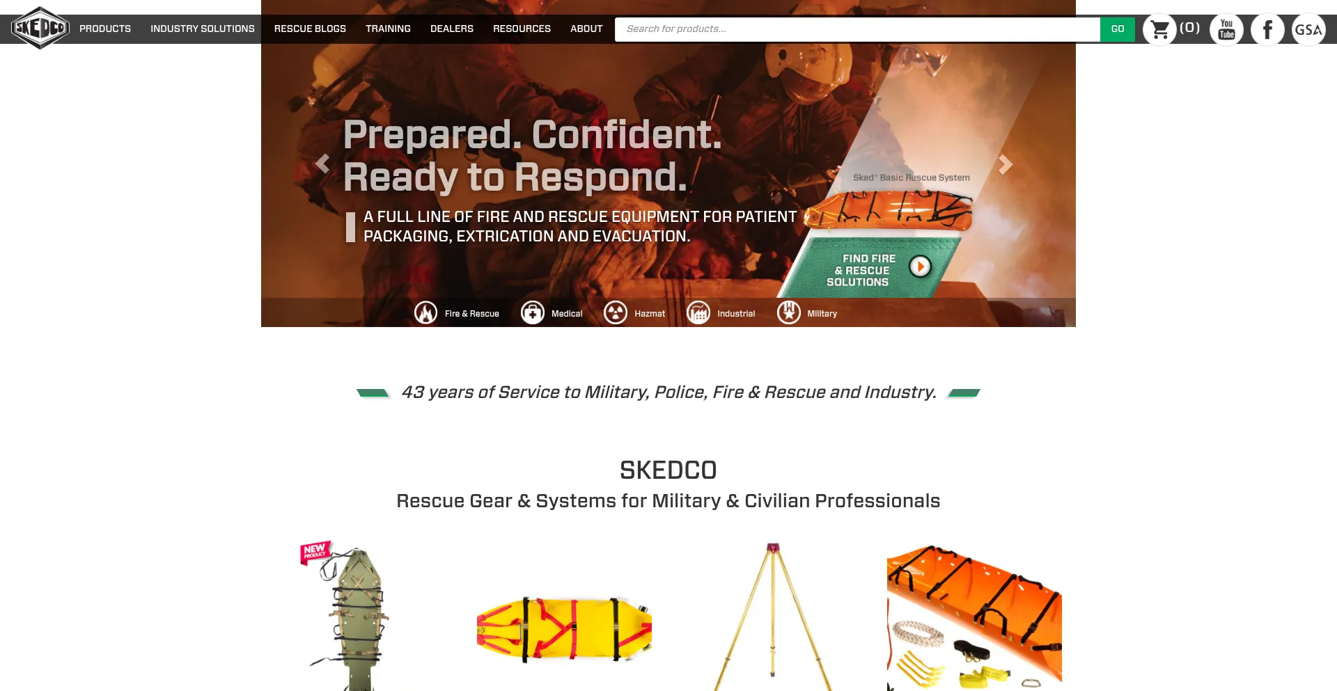 Website screenshot of Skedco.com