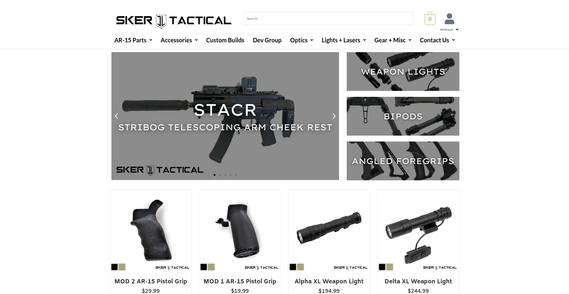 Website screenshot of Skertactical.com