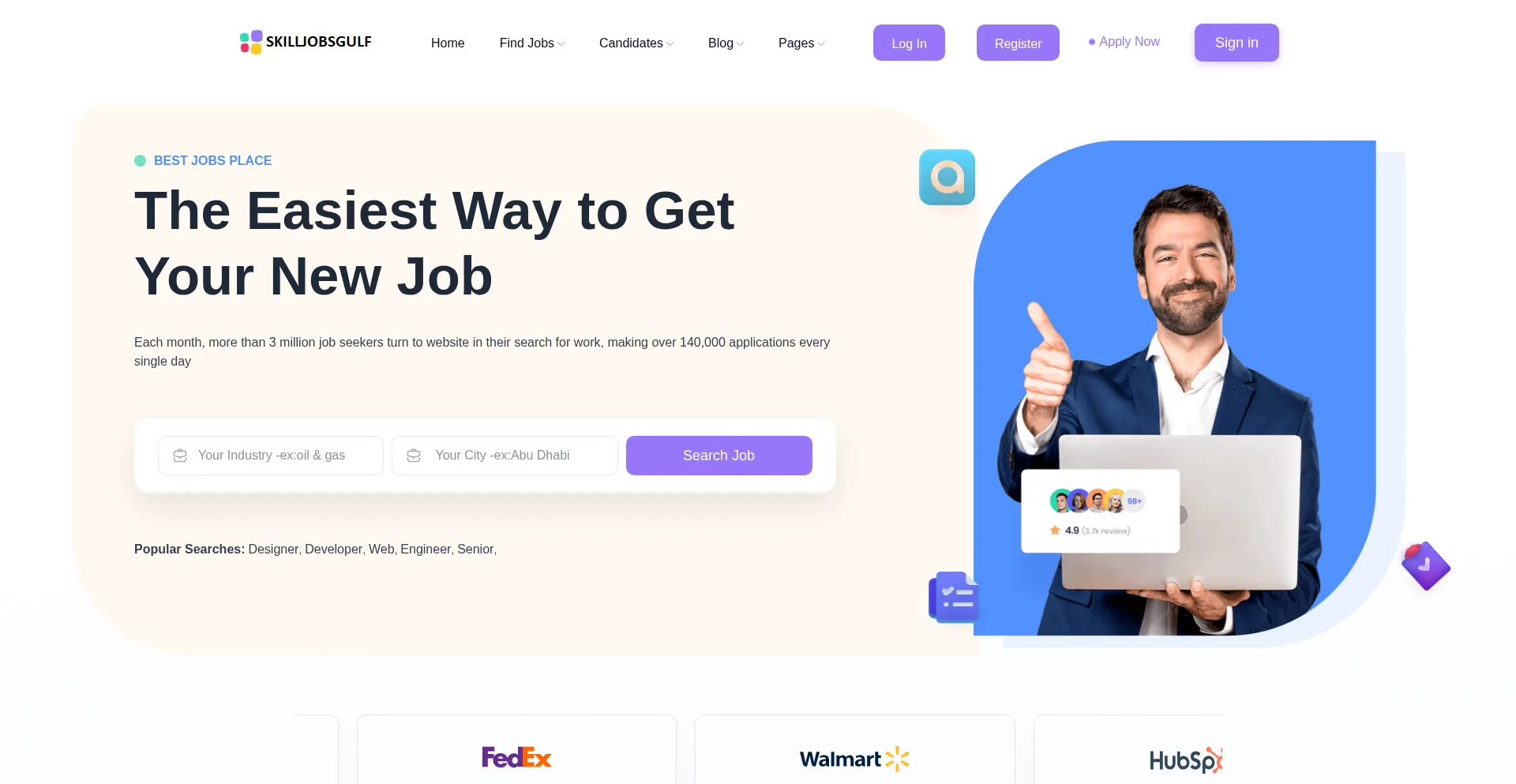 Website screenshot of Skilljobsgulf.com