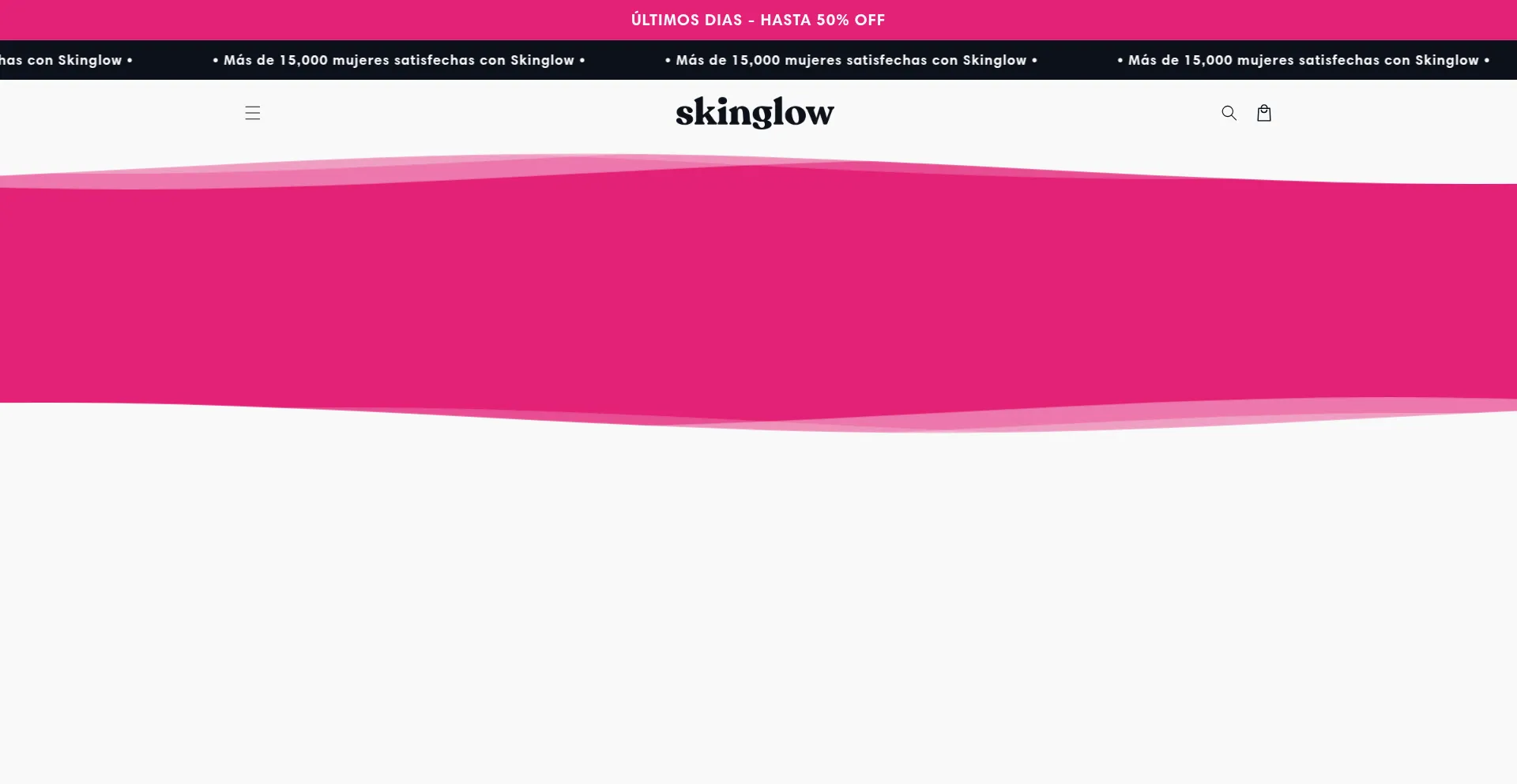 Website screenshot of Skinglow.mx