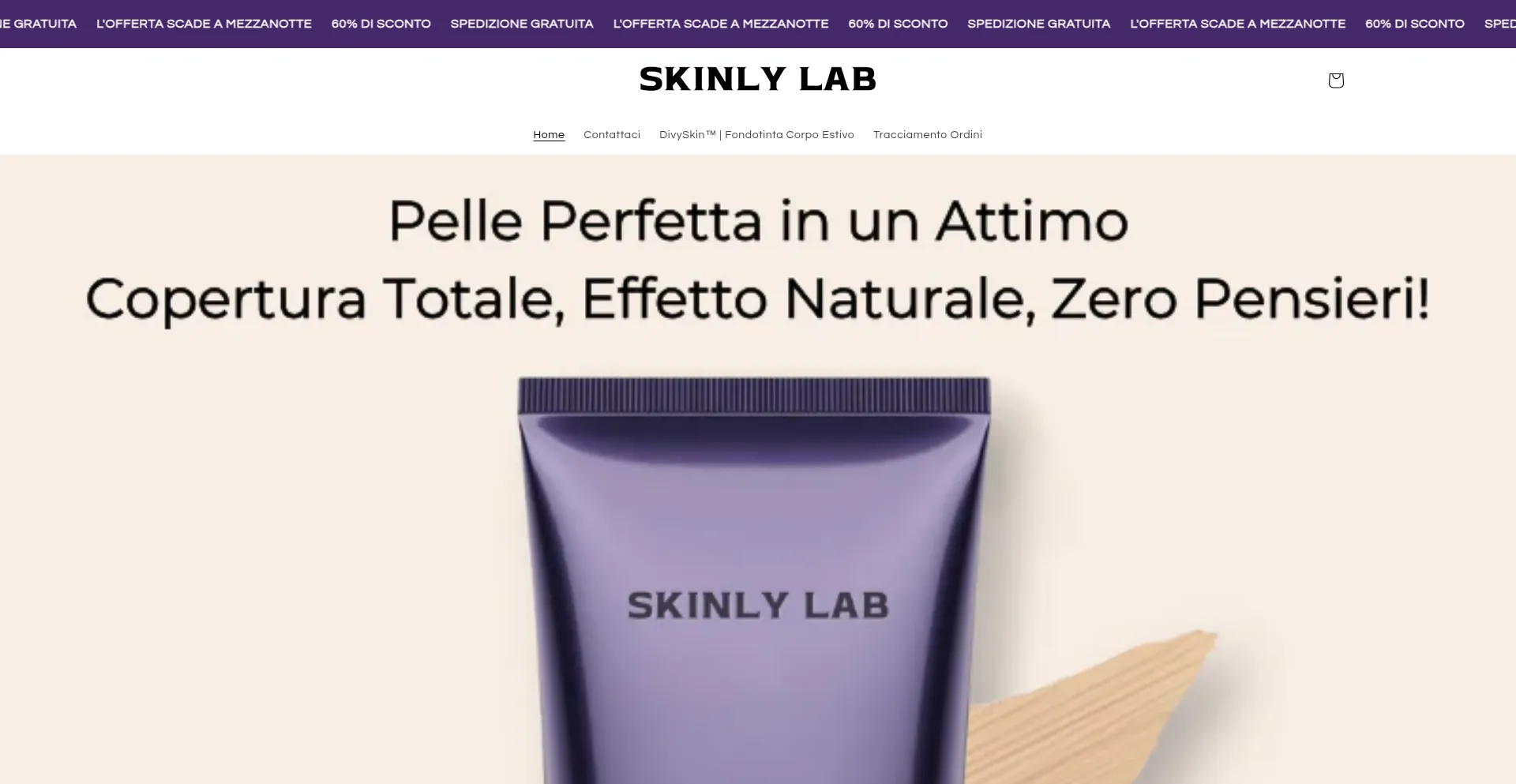 Website screenshot of Skinlylab.com