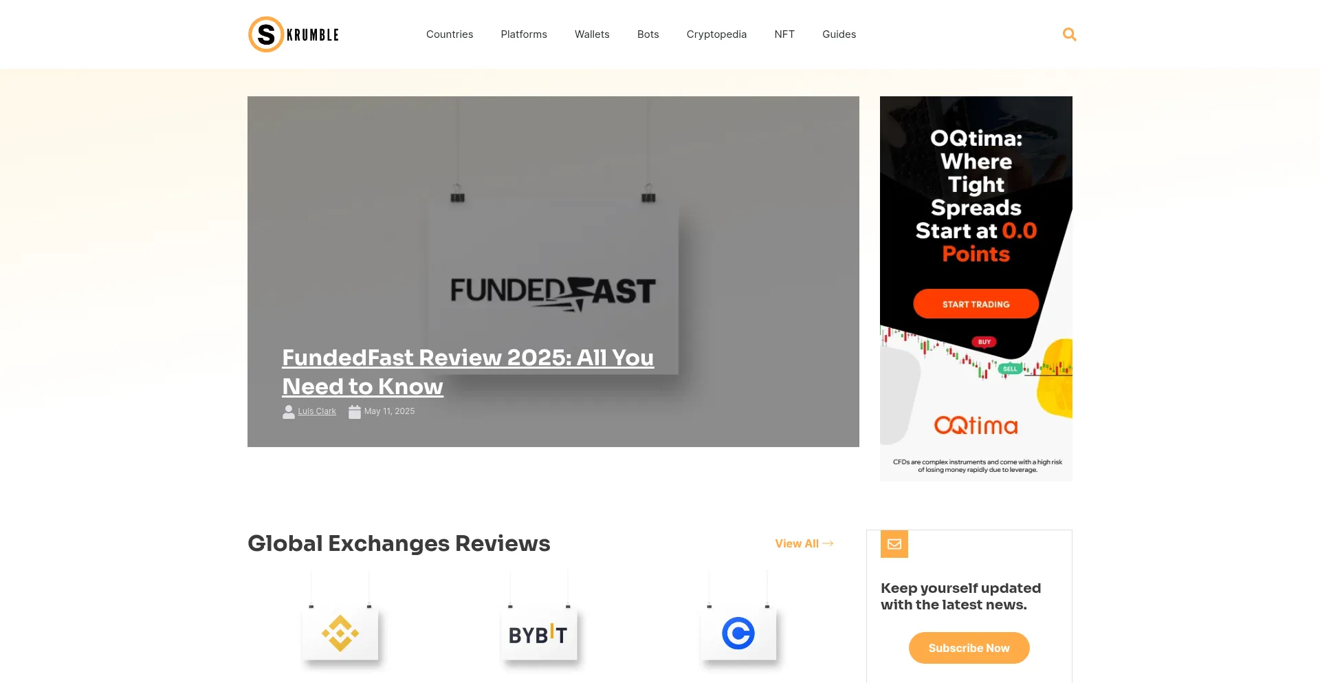 Website screenshot of Skrumble.com