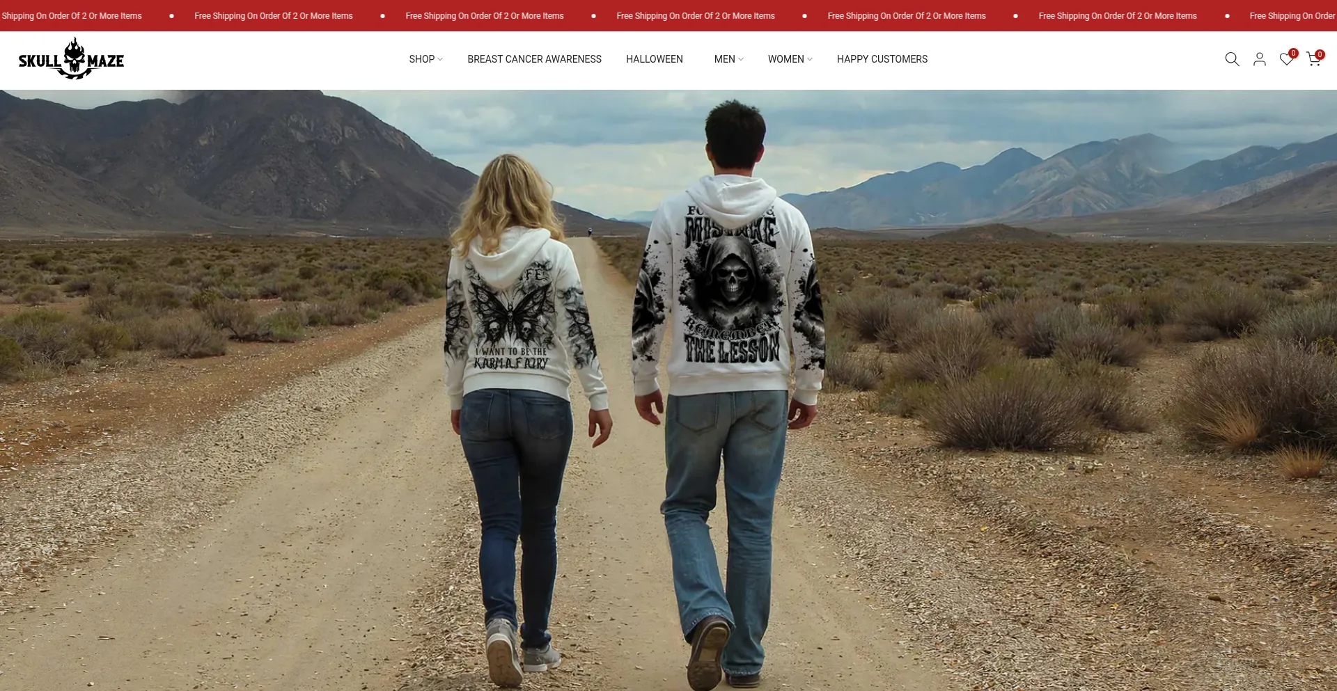 Website screenshot of Skullmaze.com