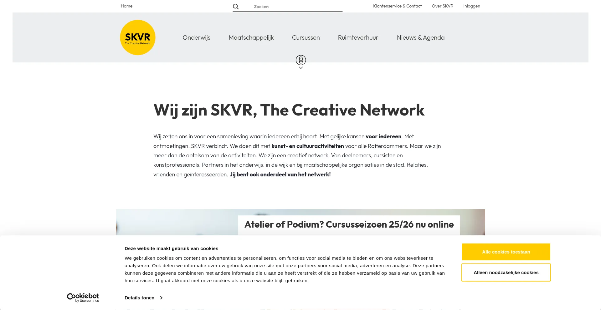 Website screenshot of Skvr.nl