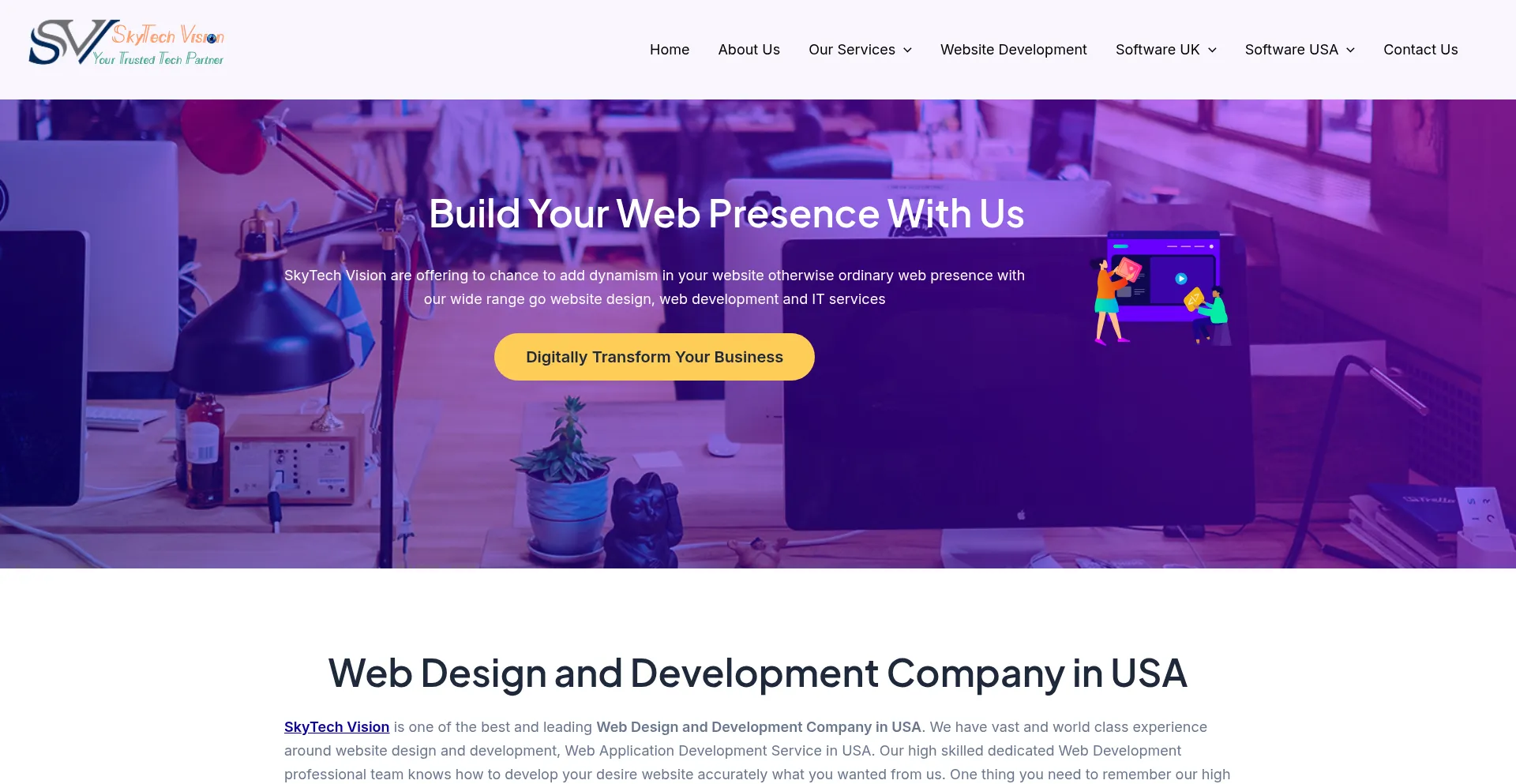 Website screenshot of Skytechvision.us