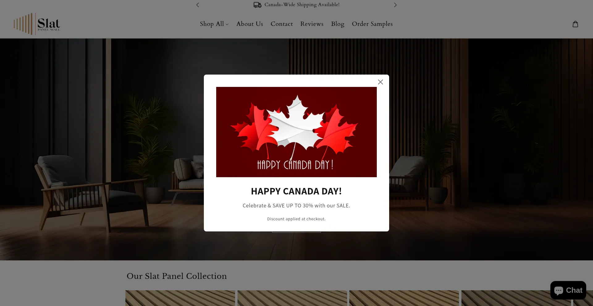 Website screenshot of Slatpanelwall.com