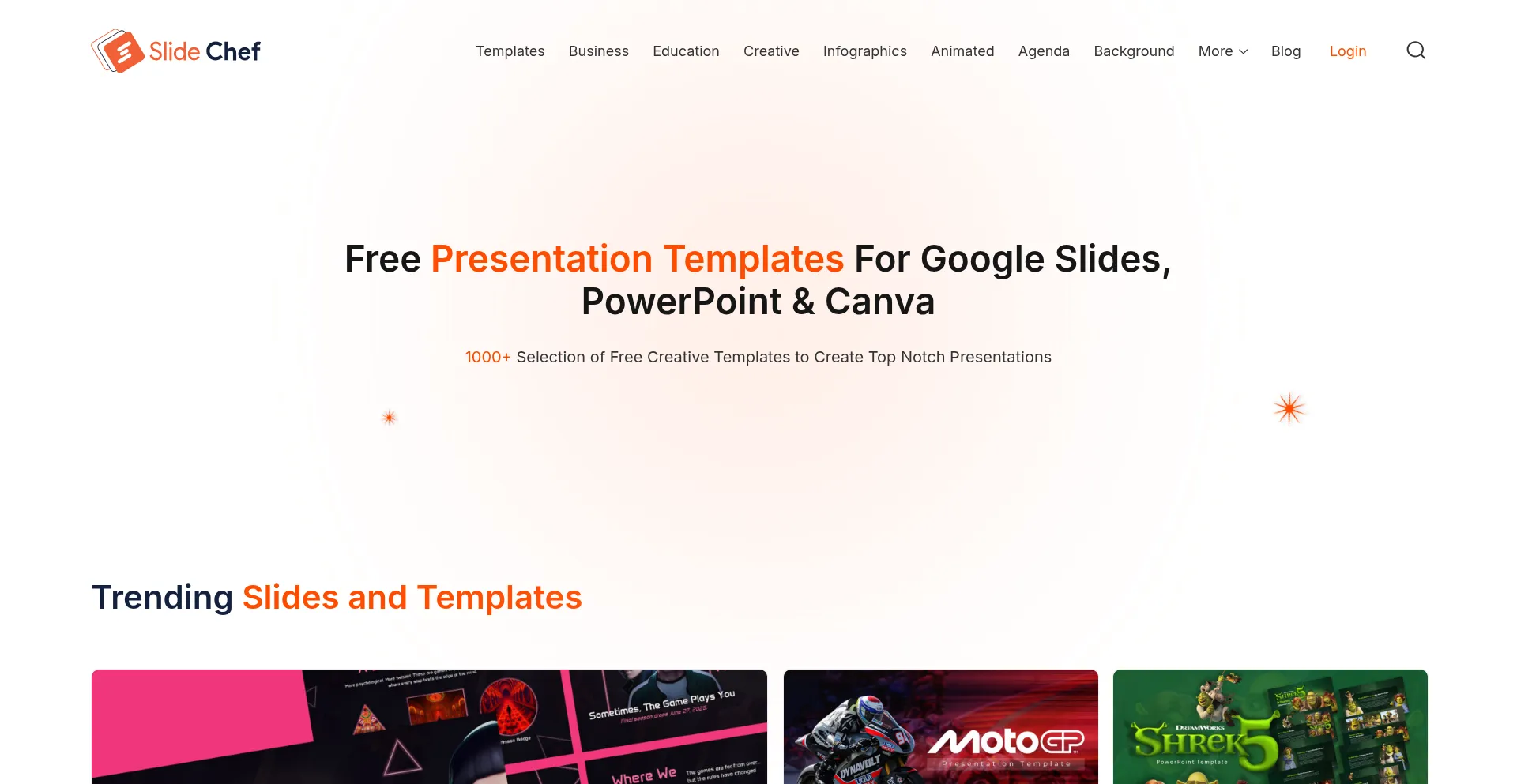 Website screenshot of Slidechef.net