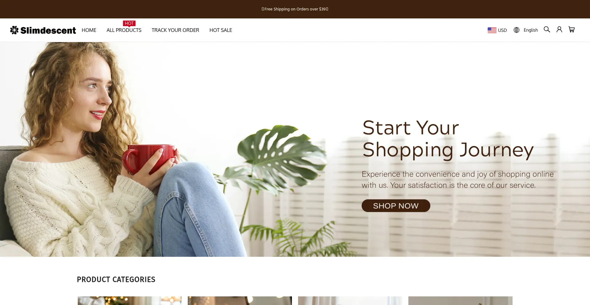 Website screenshot of Slimdescent.com