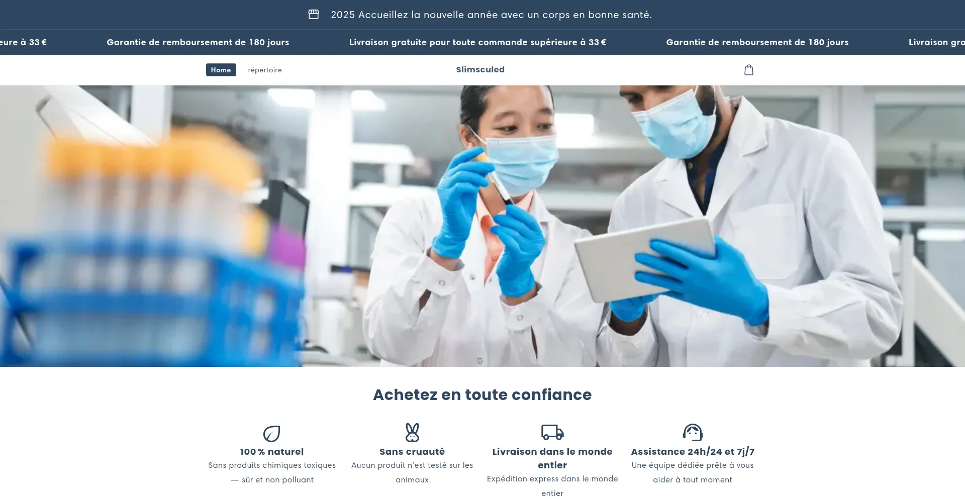 Website screenshot of Slimsculed.com