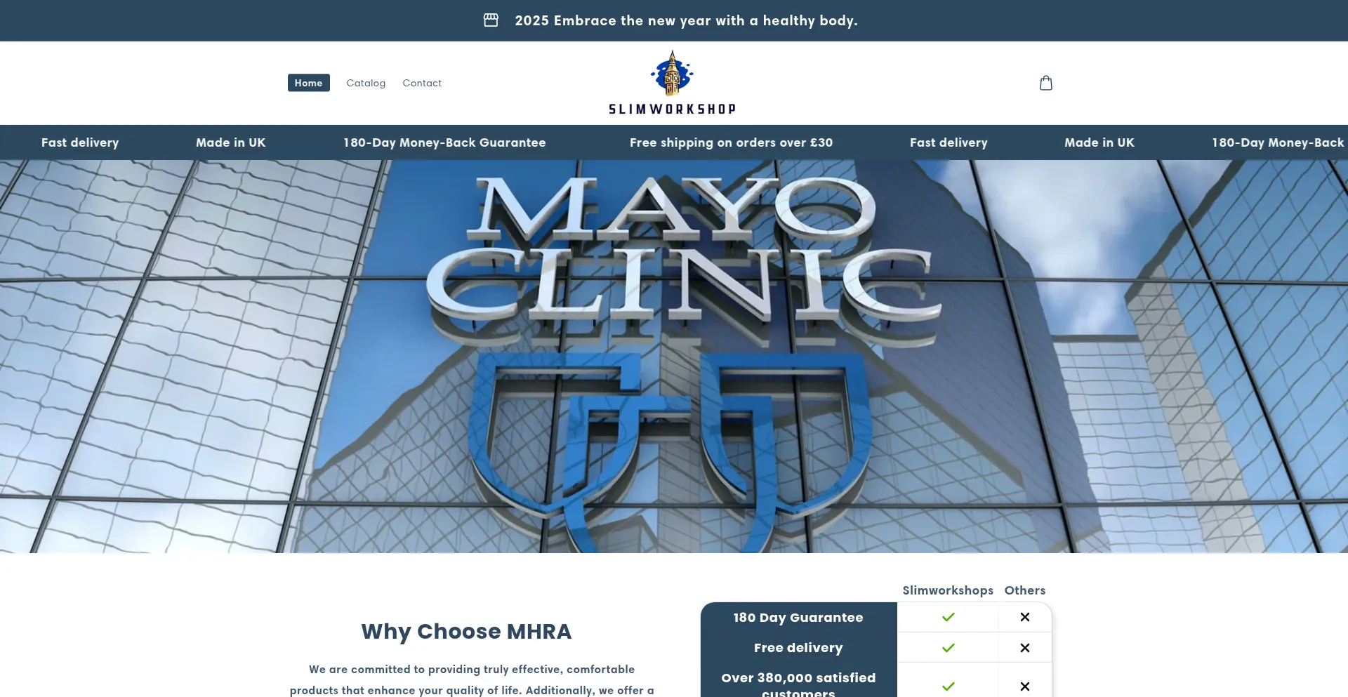 Website screenshot of Slimworkshops.com