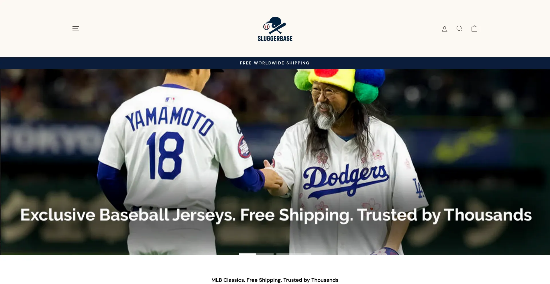 Website screenshot of Sluggerbase.com