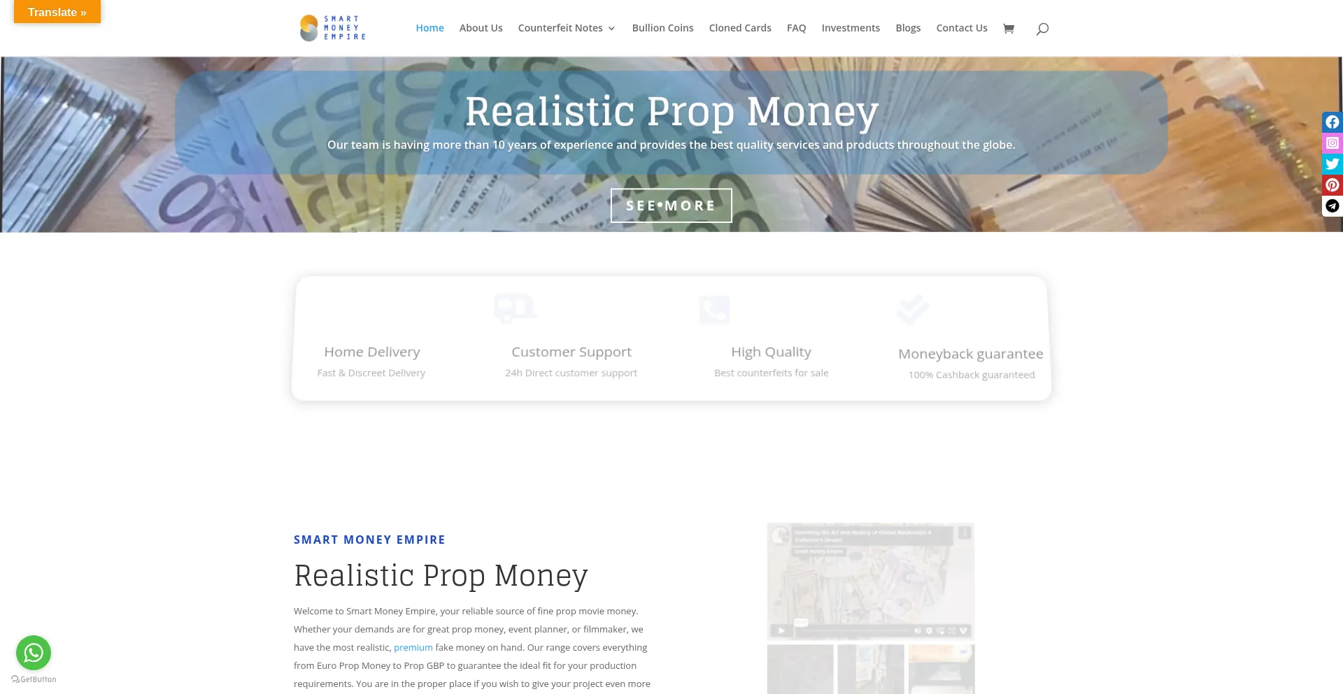 Website screenshot of Smart-money-empire.com