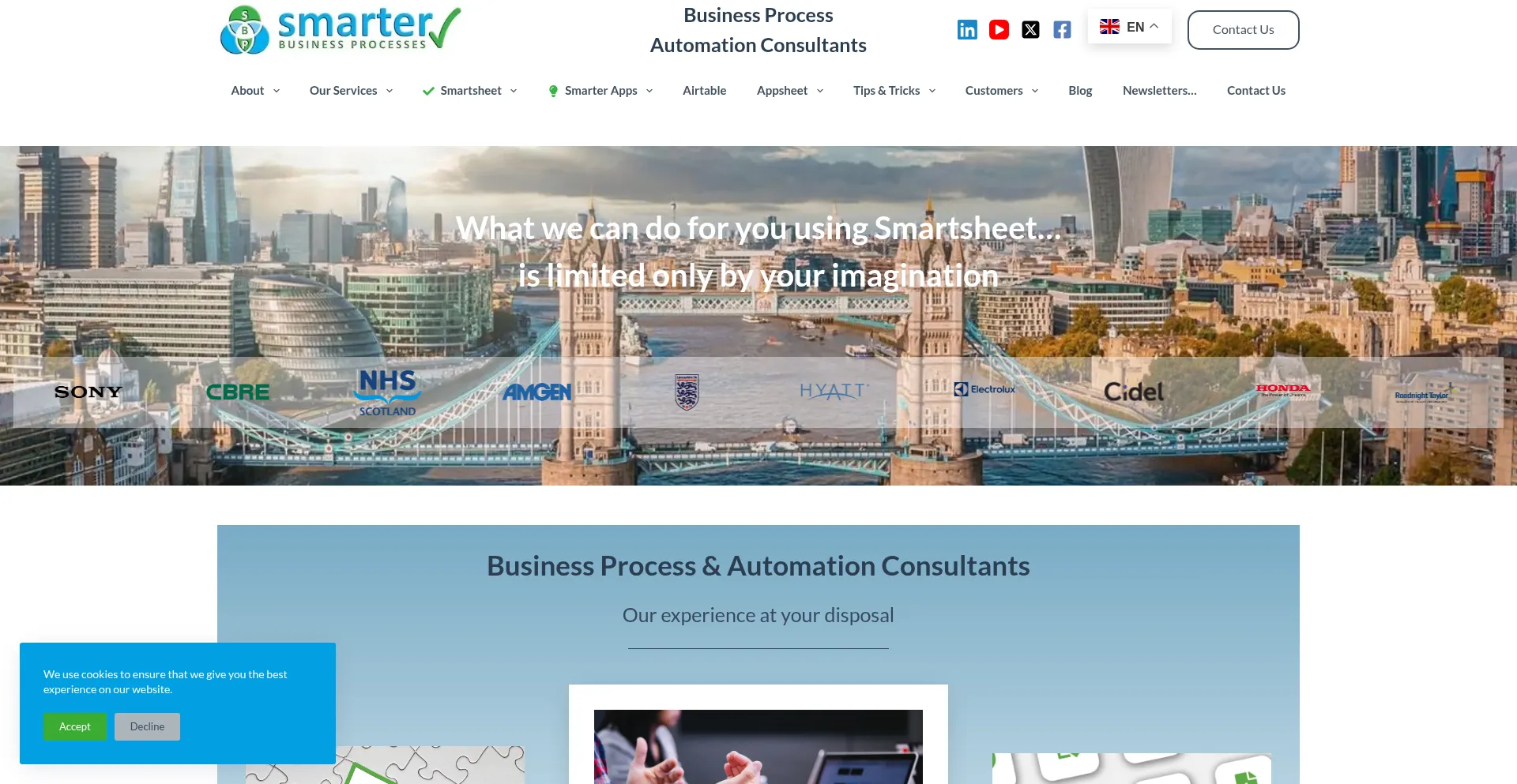Website screenshot of Smarterbusinessprocesses.com
