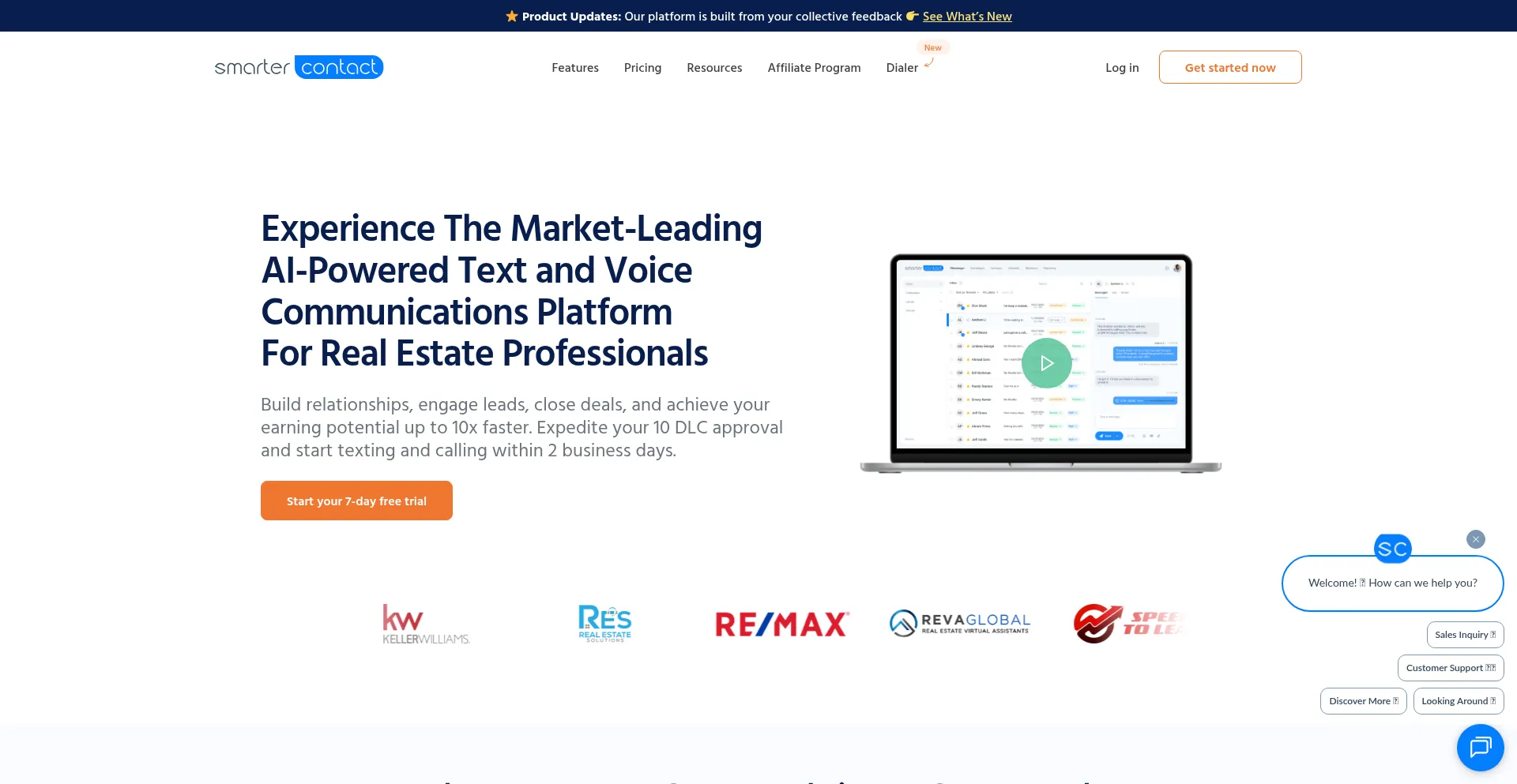 Website screenshot of Smartercontact.com