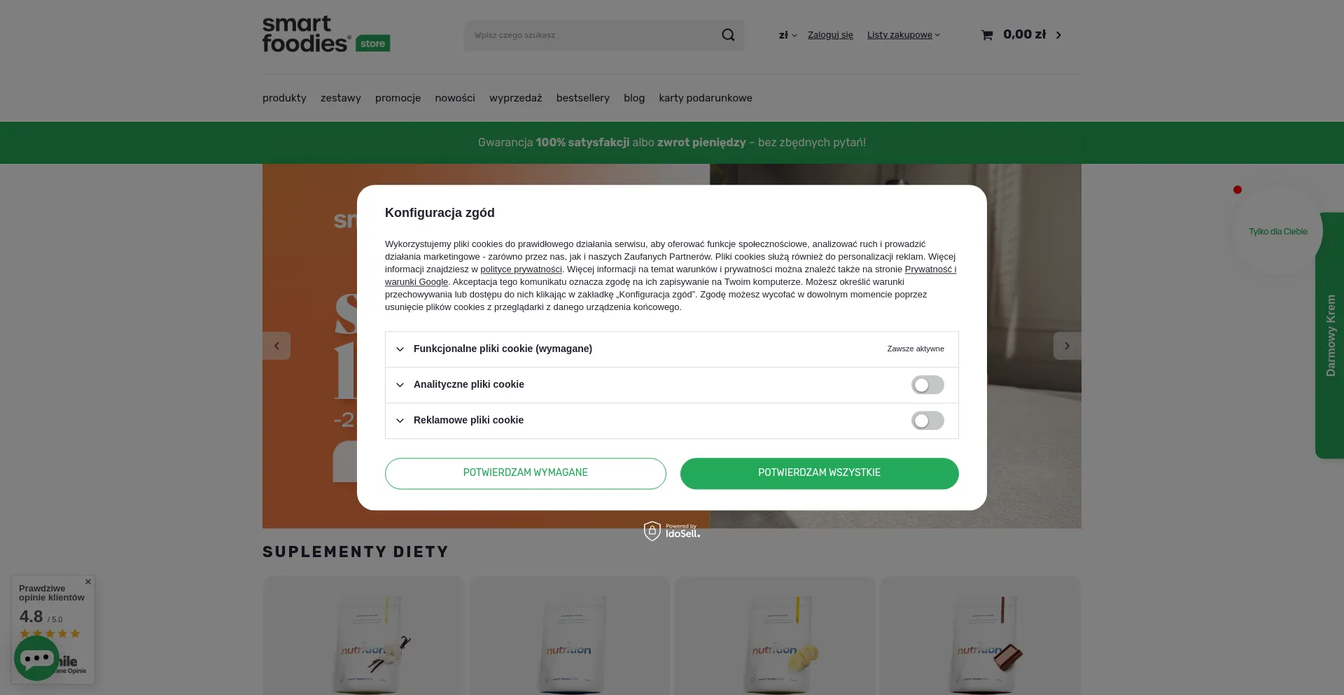 Website screenshot of Smartfoodies.pl
