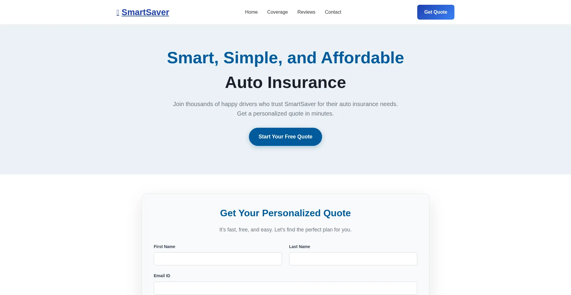 Website screenshot of Smartsaverauto.site