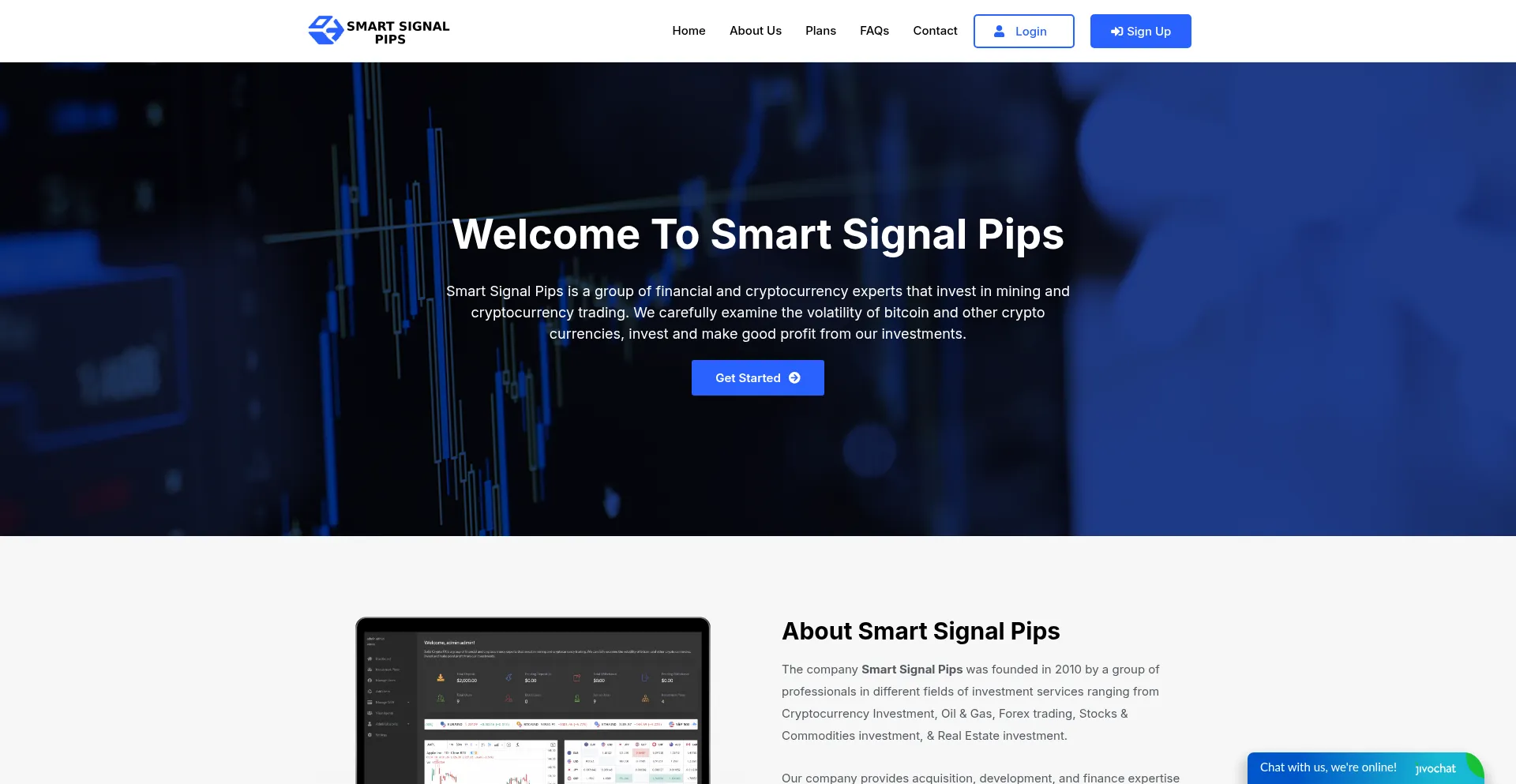 Website screenshot of Smartsignalpips.com