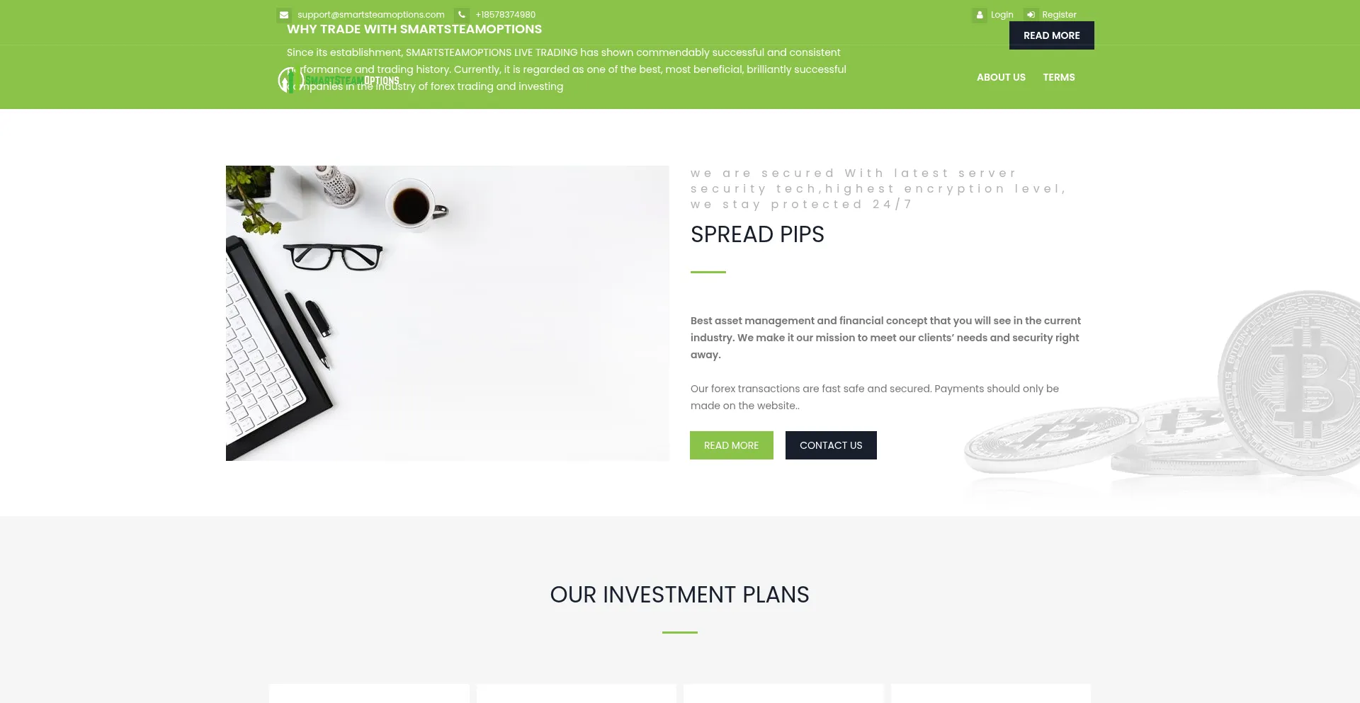 Website screenshot of Smartsteamoptions.com