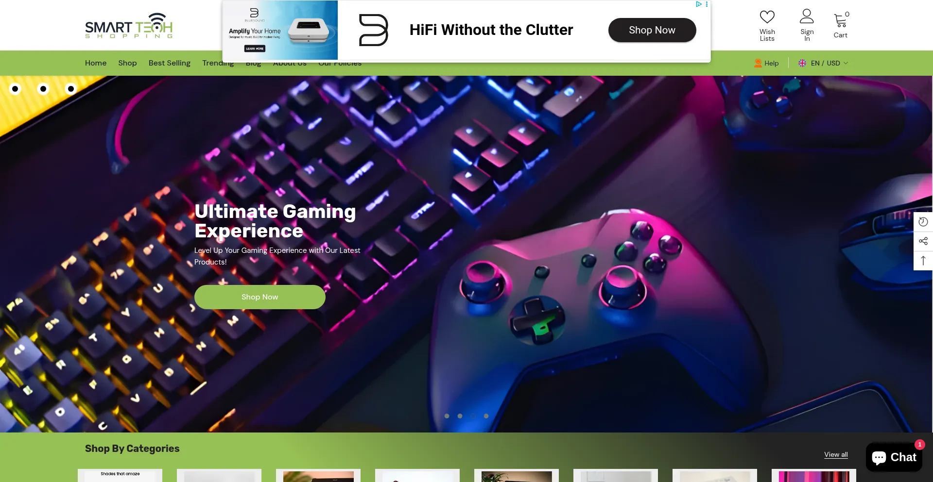 Website screenshot of Smarttechshopping.com