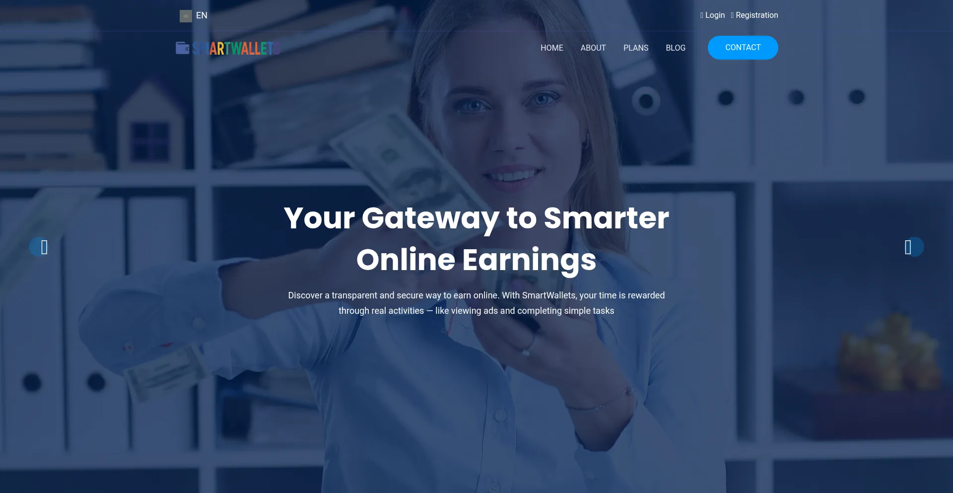 Website screenshot of Smartwallets.online