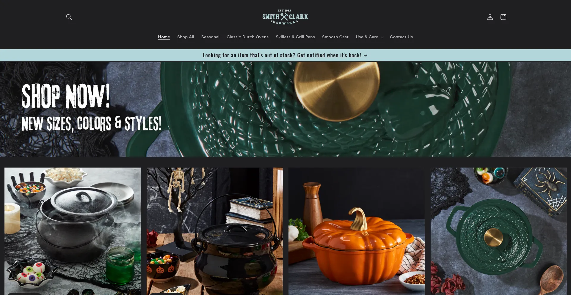 Website screenshot of Smithclarkcastiron.com