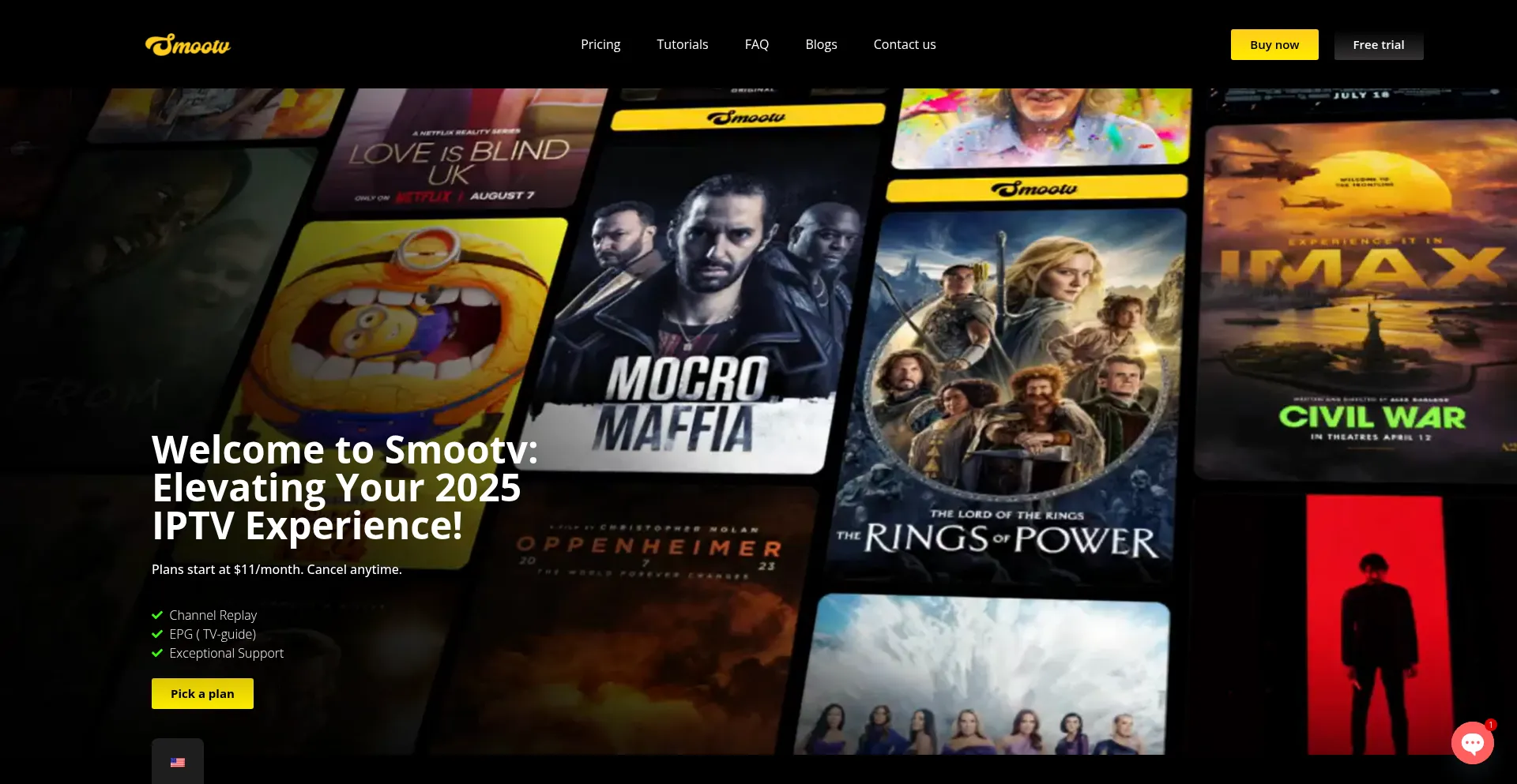Website screenshot of Smooiptv.com