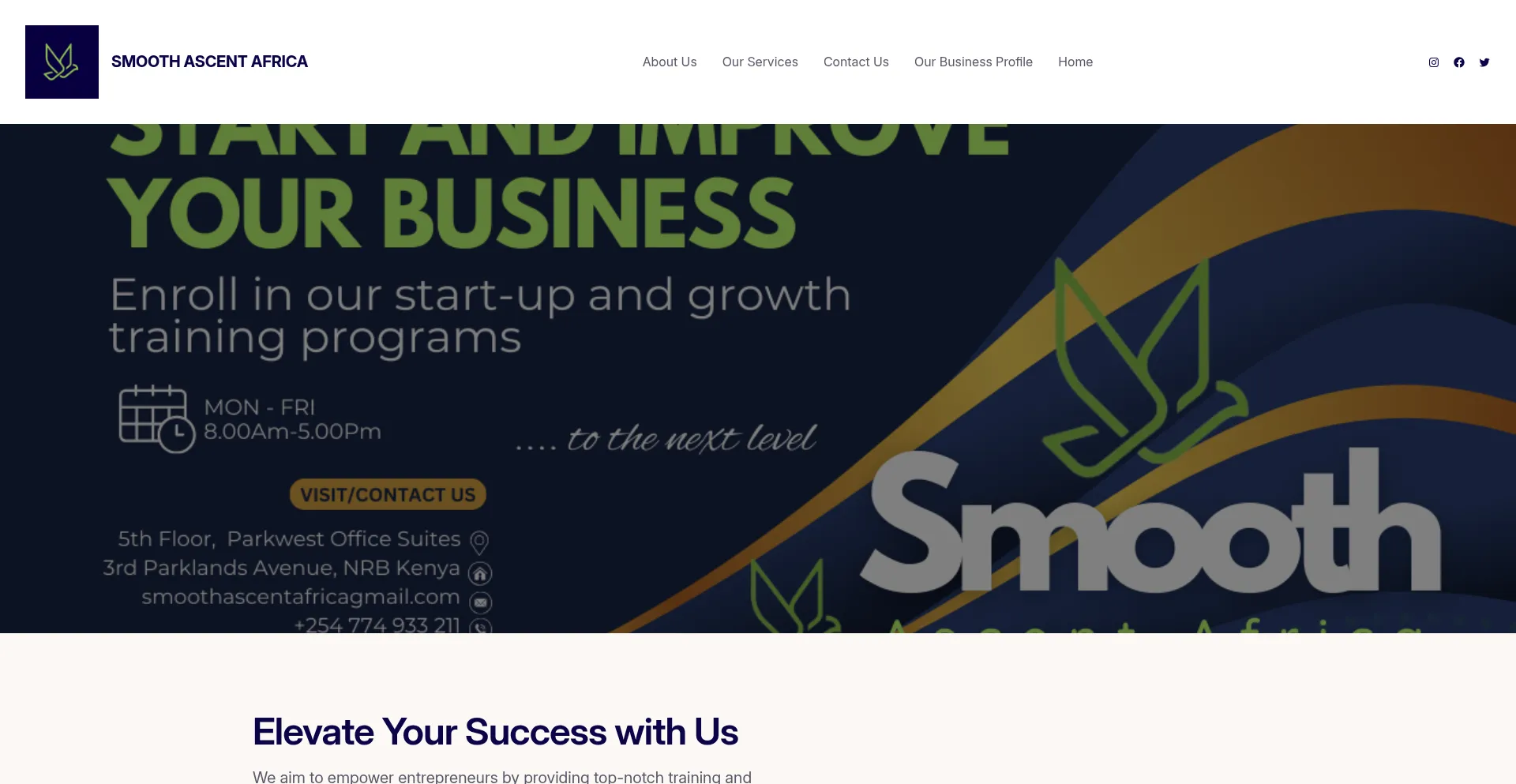 Website screenshot of Smoothascentafrica.com