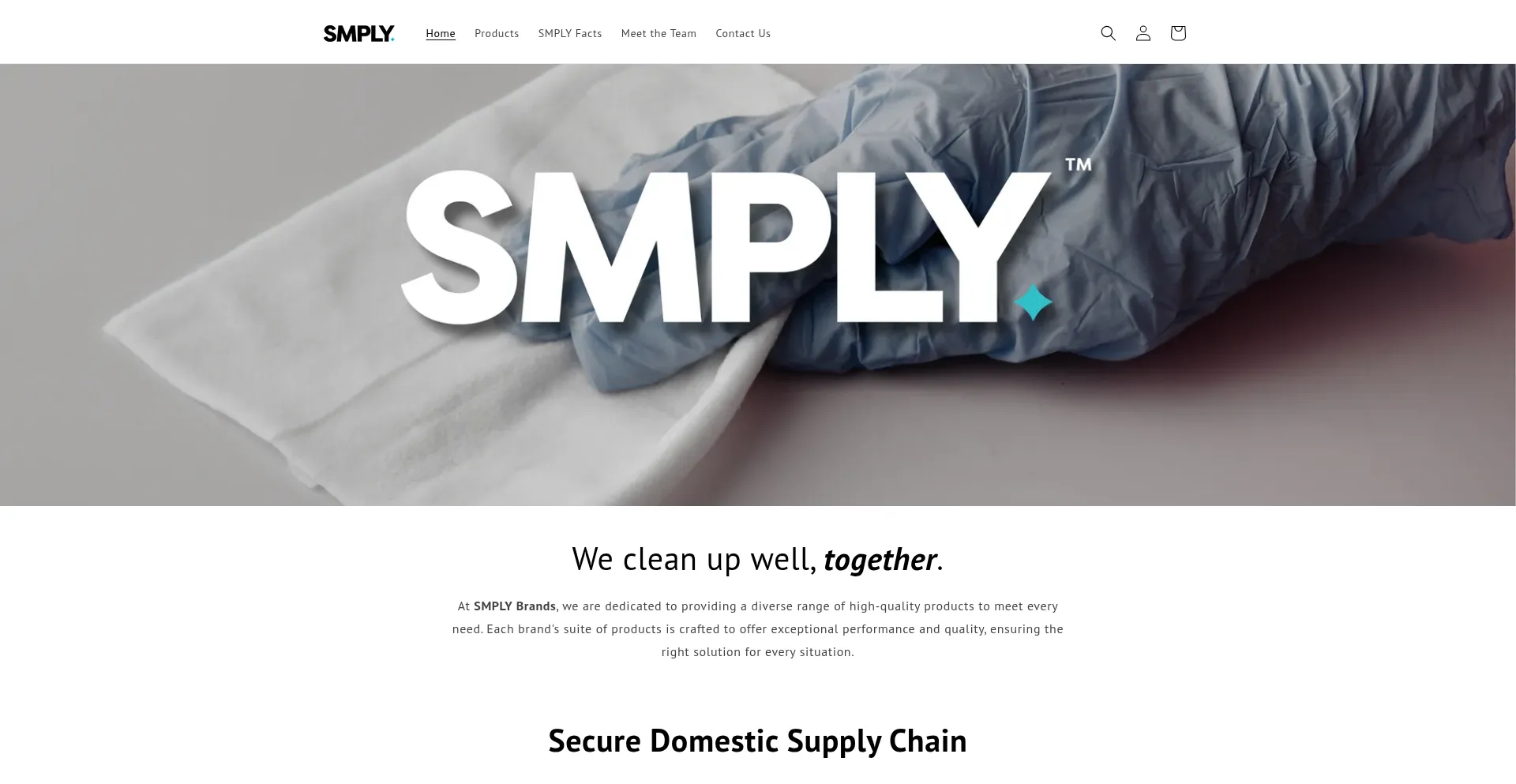 Website screenshot of Smplybrands.com