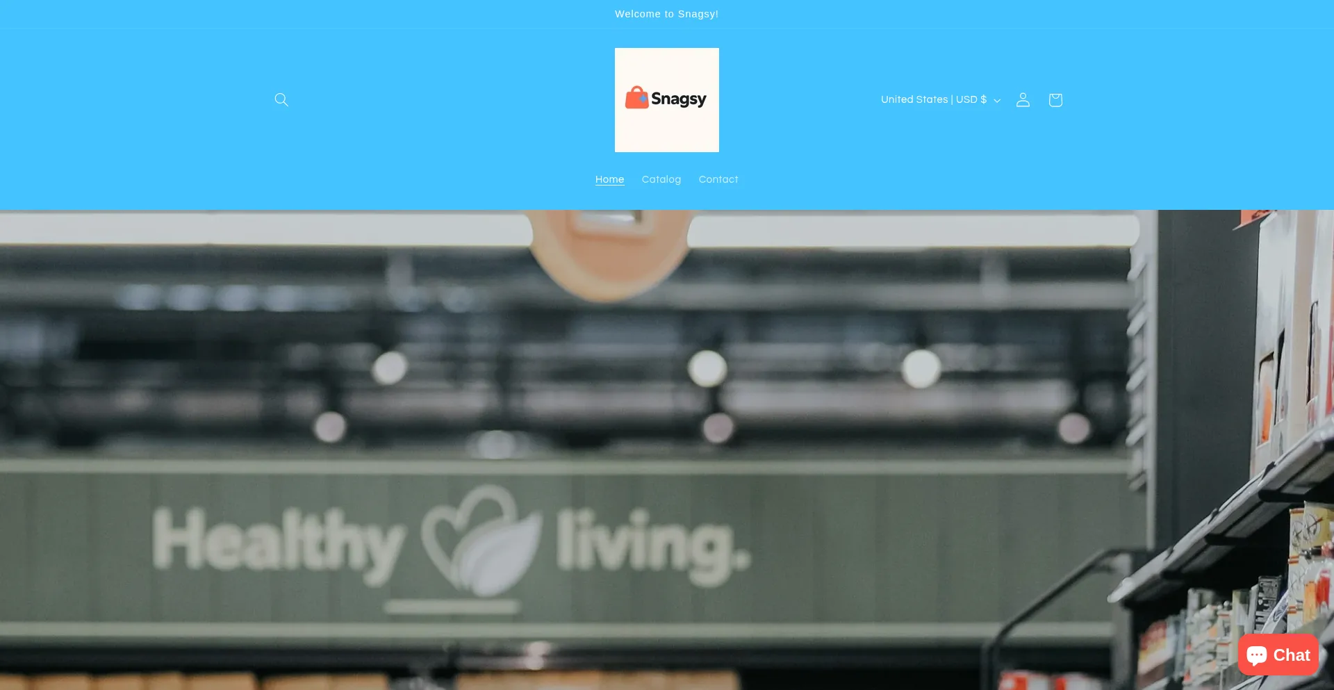 Website screenshot of Snagsy.store