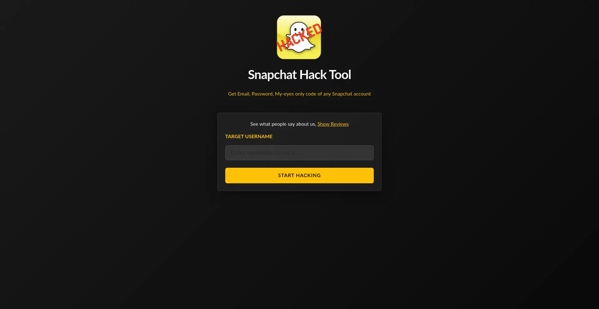 Website screenshot of Snap-hack.com