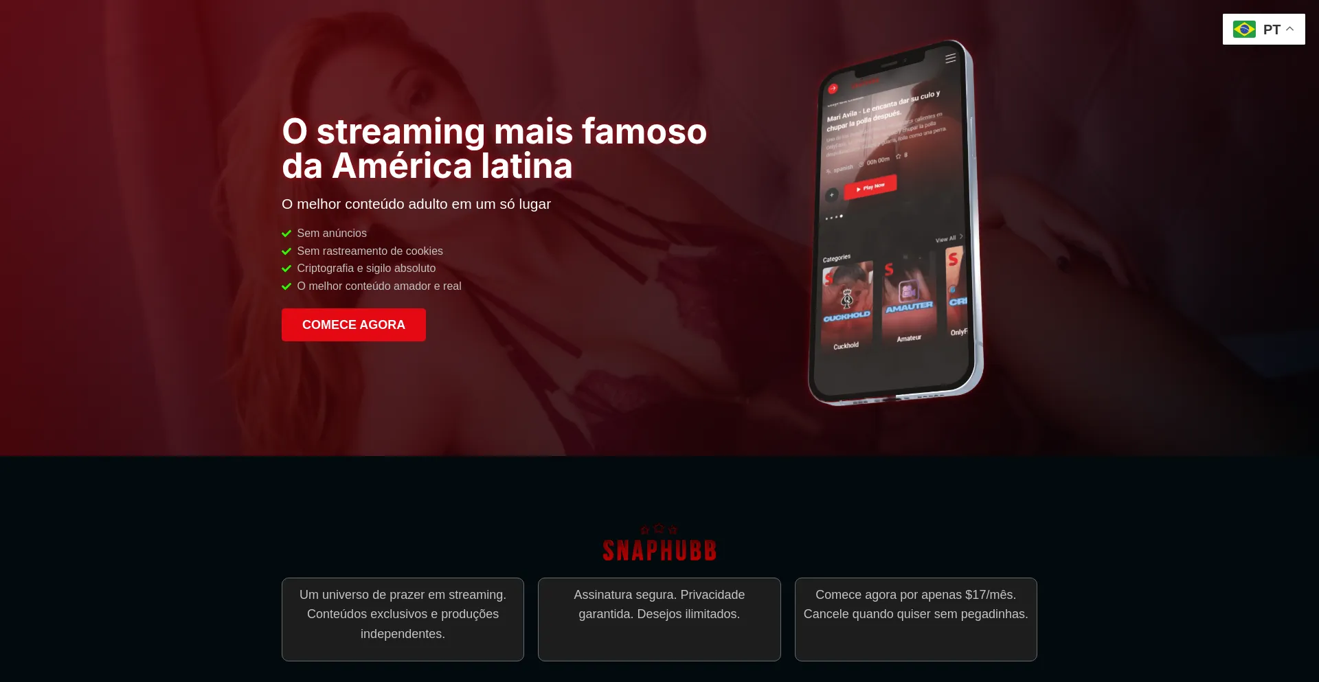 Website screenshot of Snaphubb.online