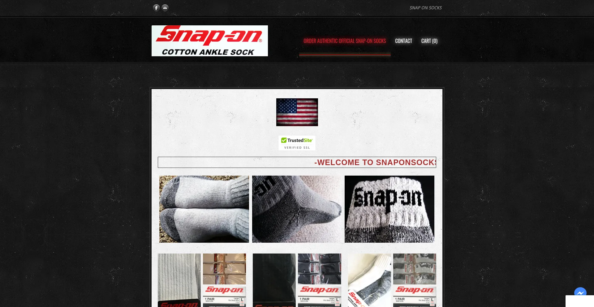 Website screenshot of Snaponsocks.com