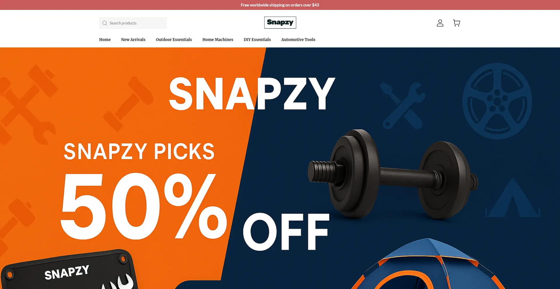 Website screenshot of Snapzyusa.shop