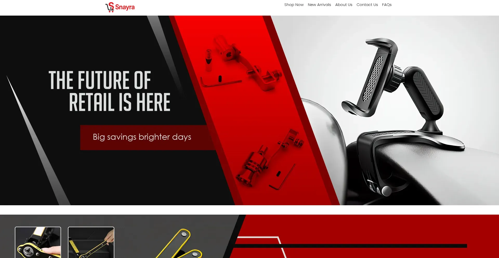 Website screenshot of Snayra.com