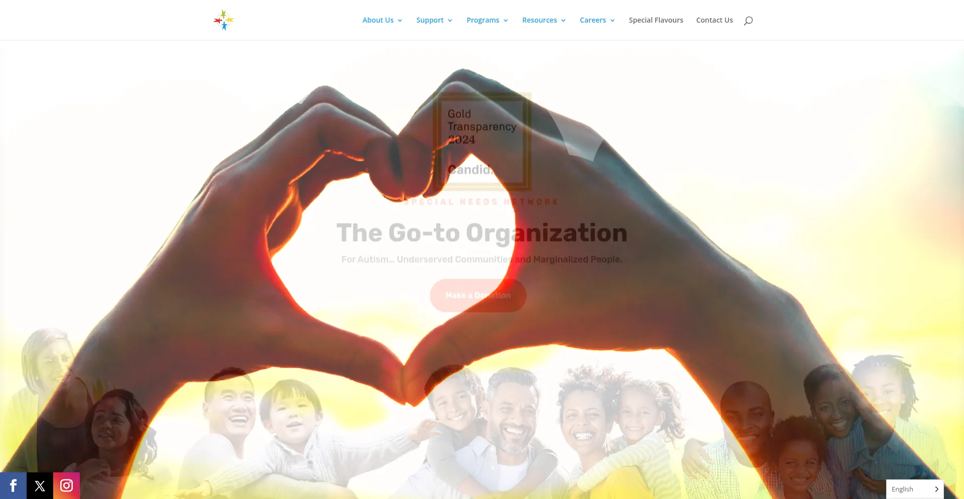 Website screenshot of Snnla.org
