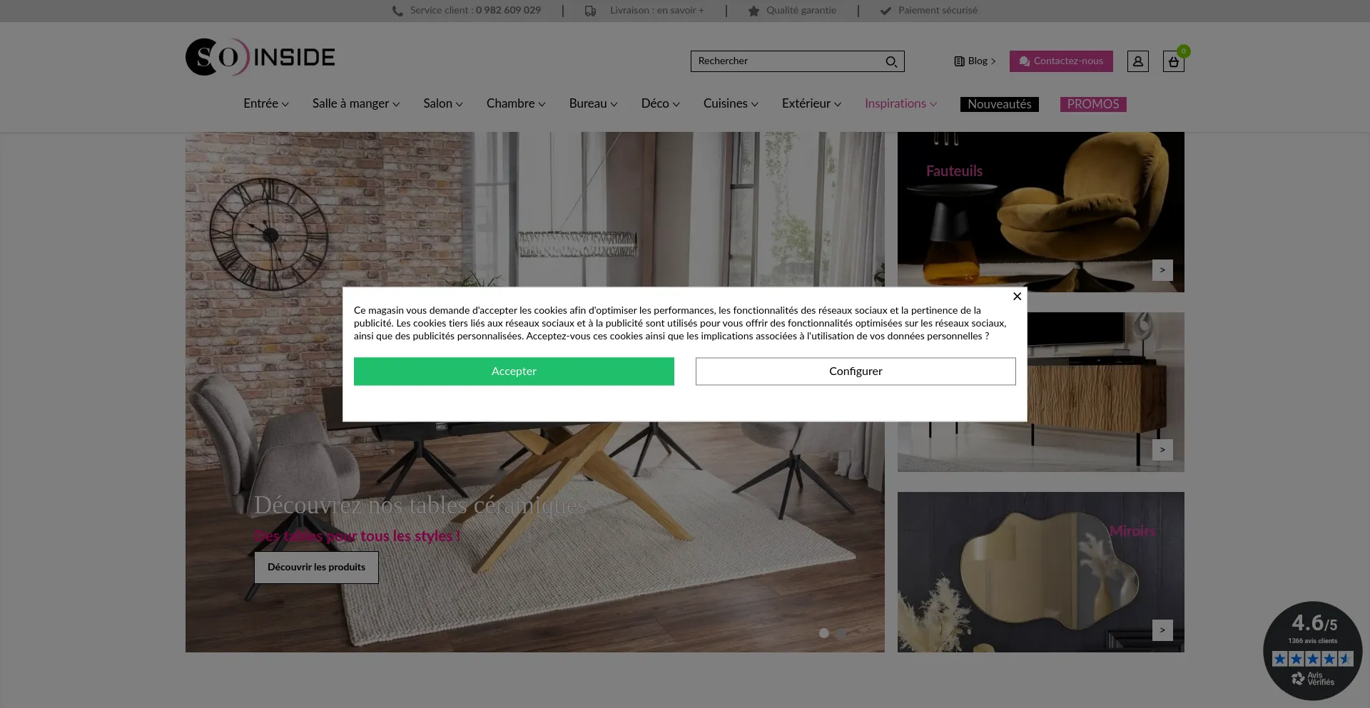 Website screenshot of So-inside.com