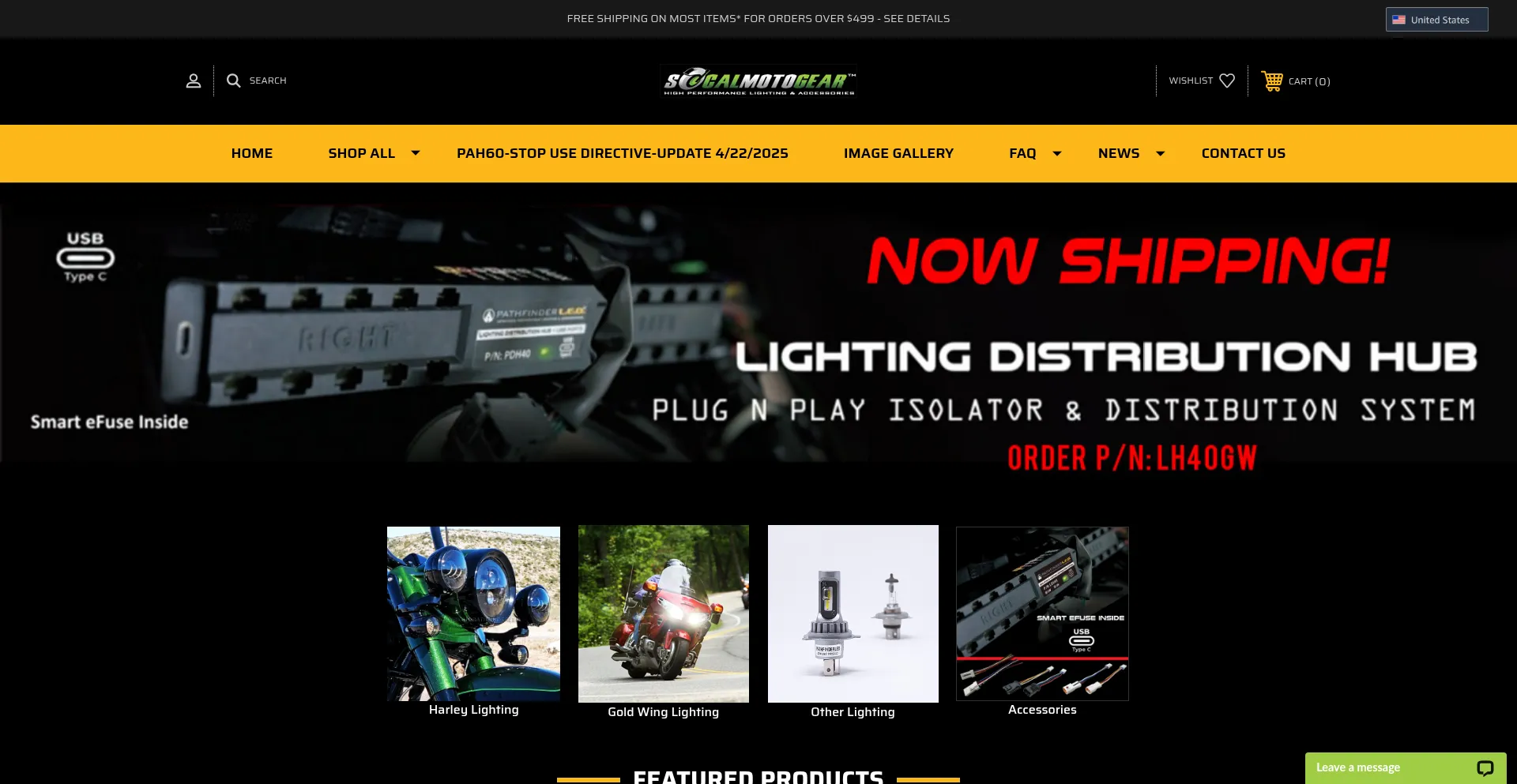 Website screenshot of Socalmotogear.com