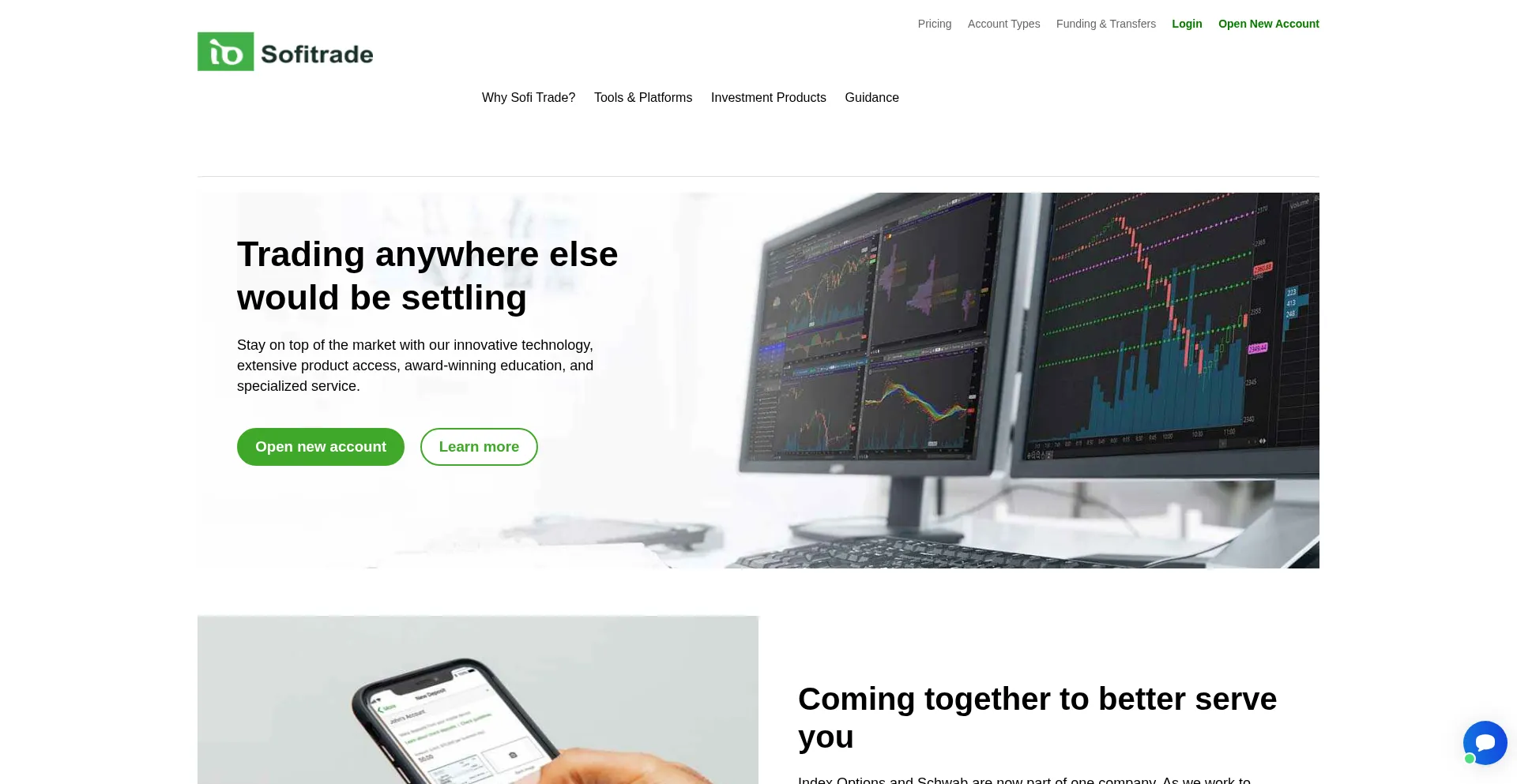 Website screenshot of Sofitrade.uk