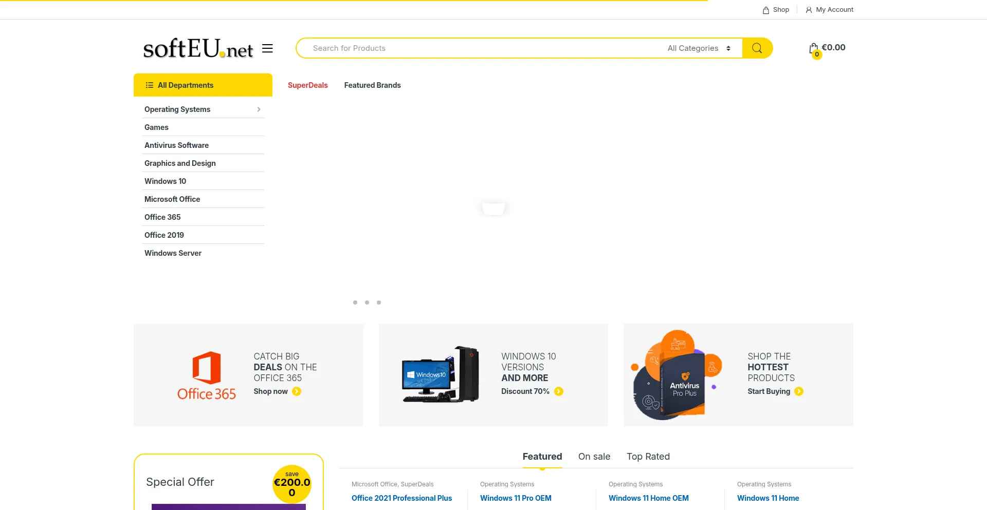 Website screenshot of Softeu.net