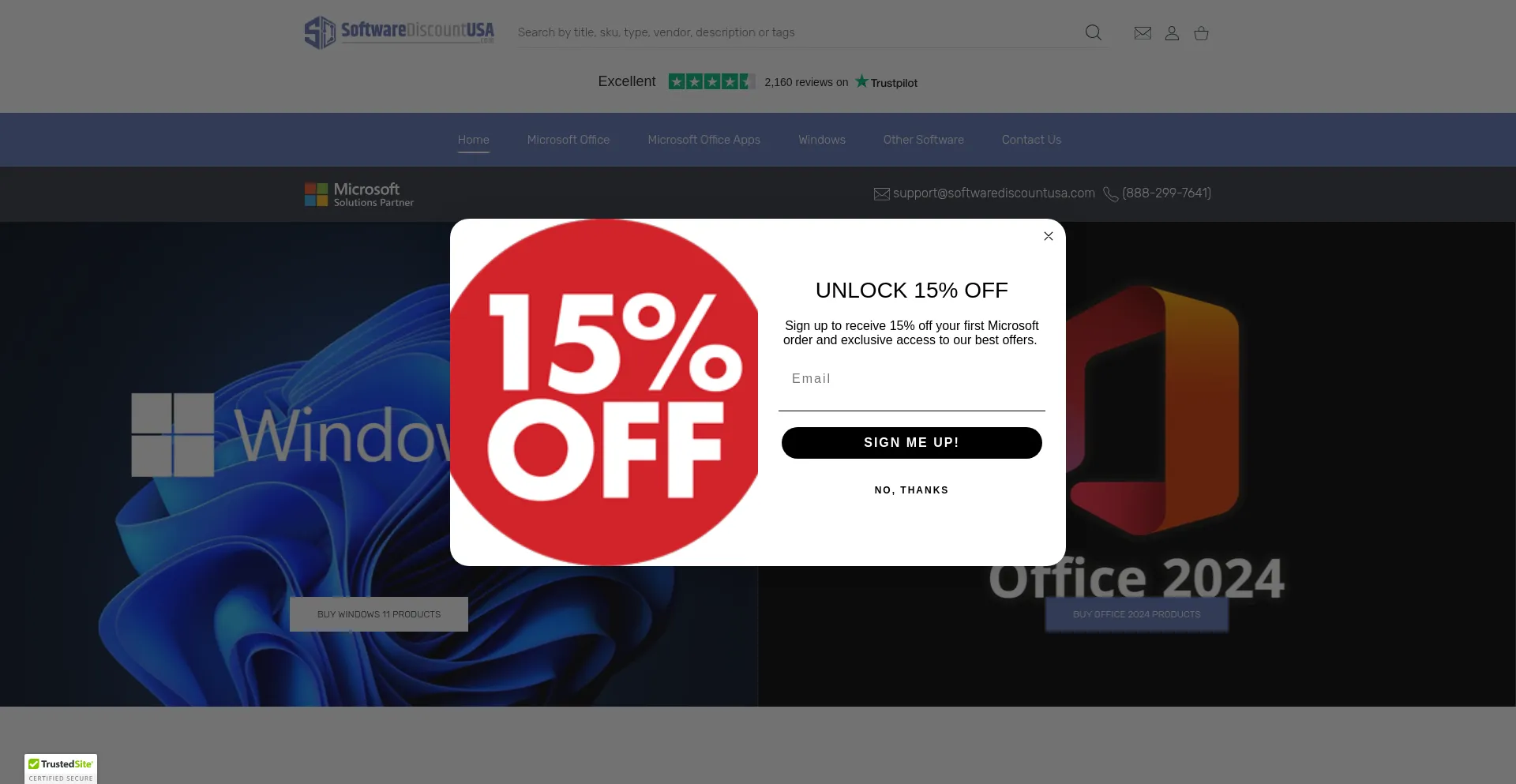 Website screenshot of Softwarediscountusa.com