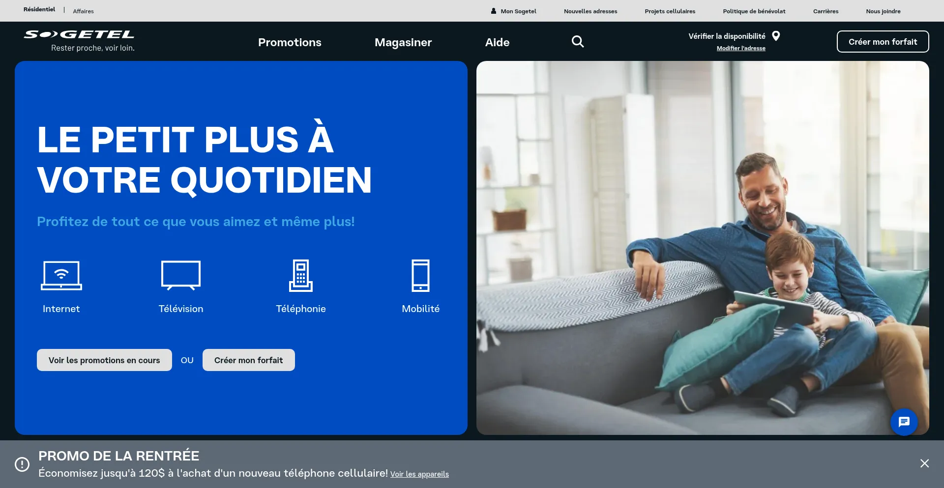 Website screenshot of Sogetel.com
