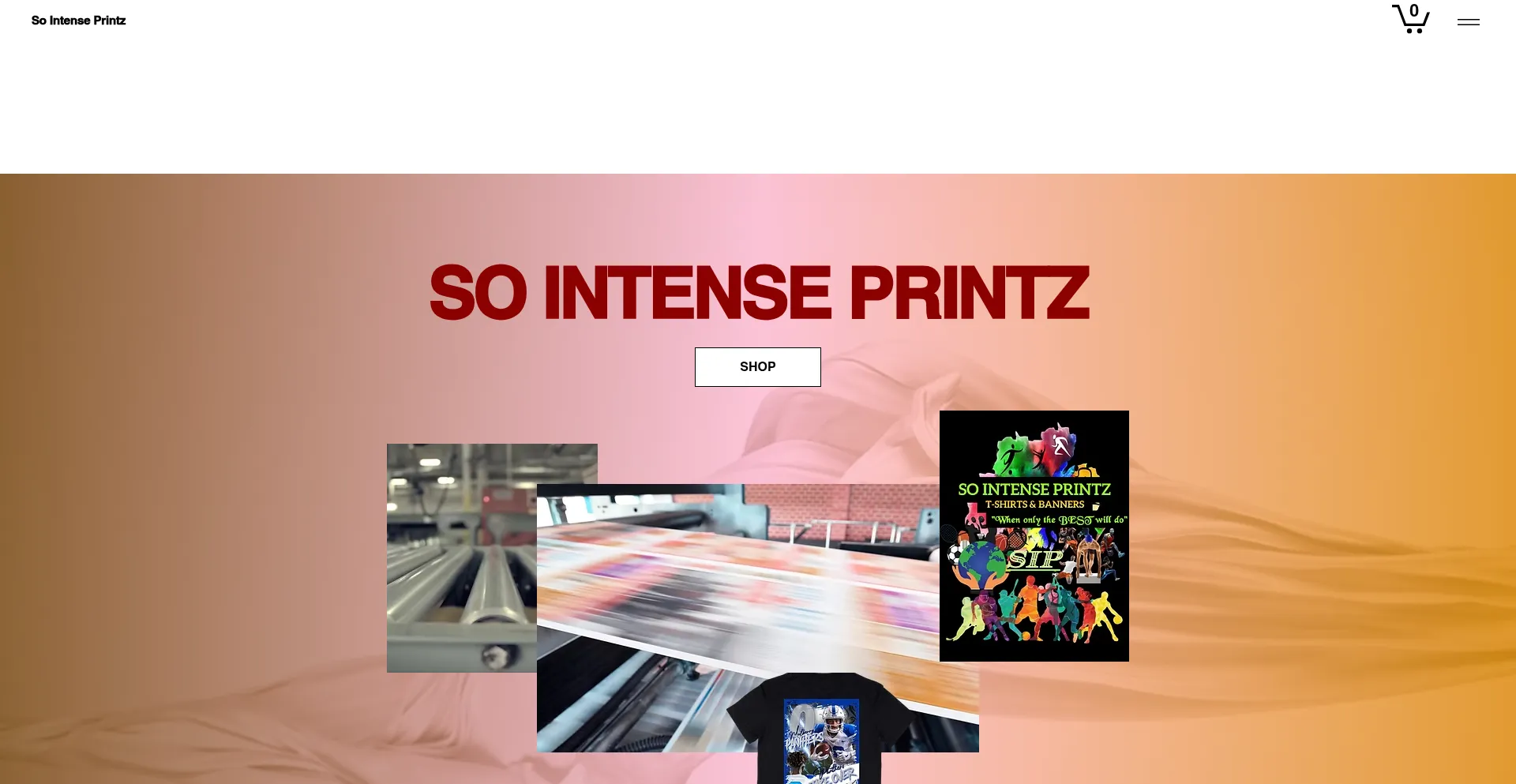 Website screenshot of Sointenseprintz.com