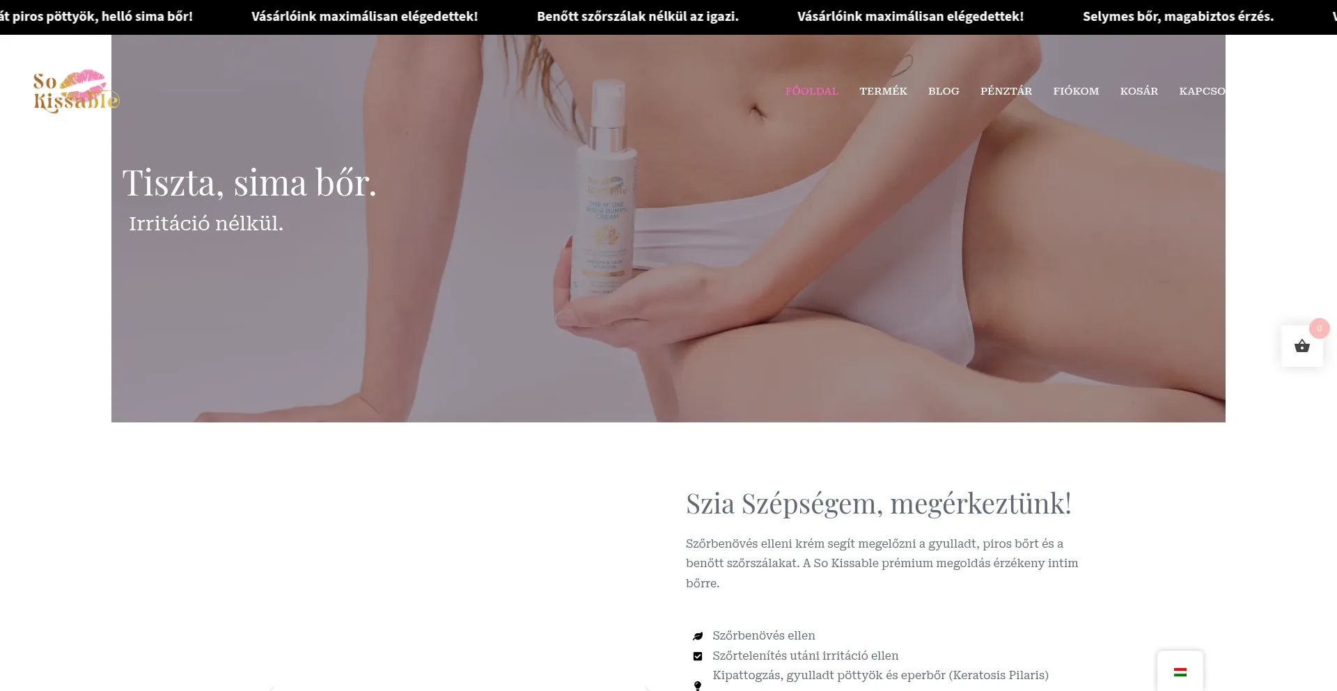 Website screenshot of Sokissable.eu
