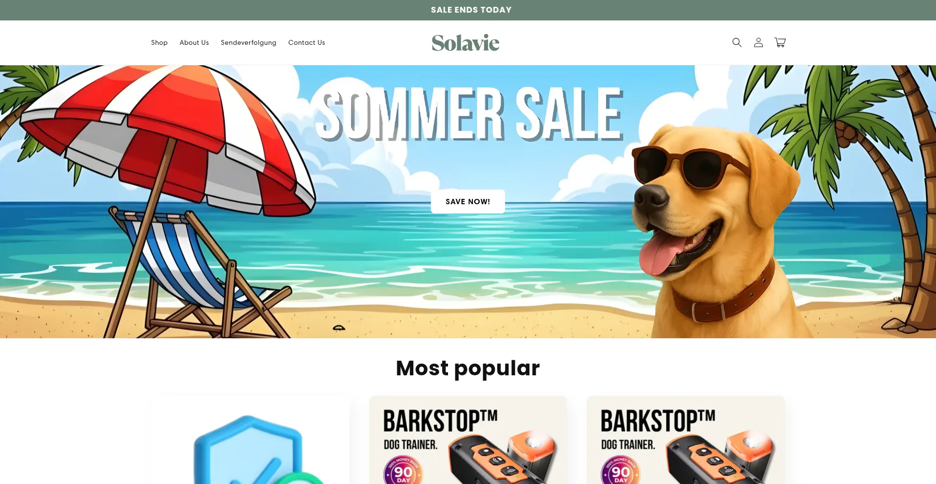 Website screenshot of Solavie.co