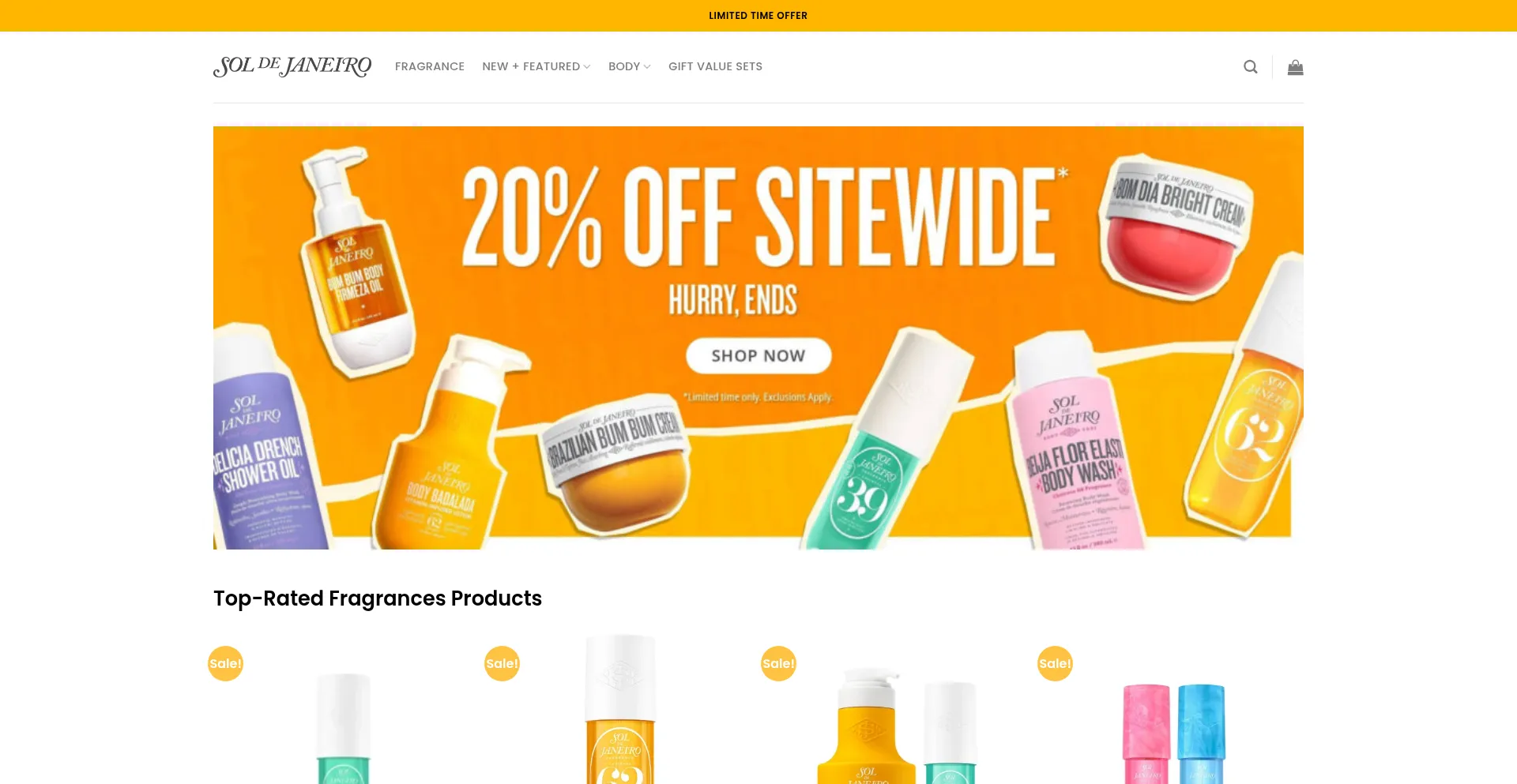 Website screenshot of Soldejaneiropure.us.com