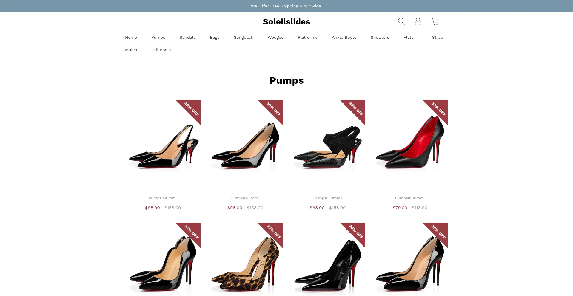 Website screenshot of Soleilslides.com