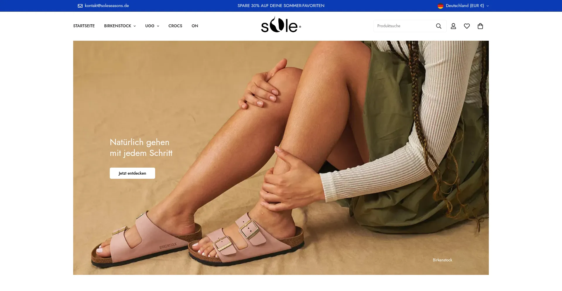 Website screenshot of Soleseasons.de