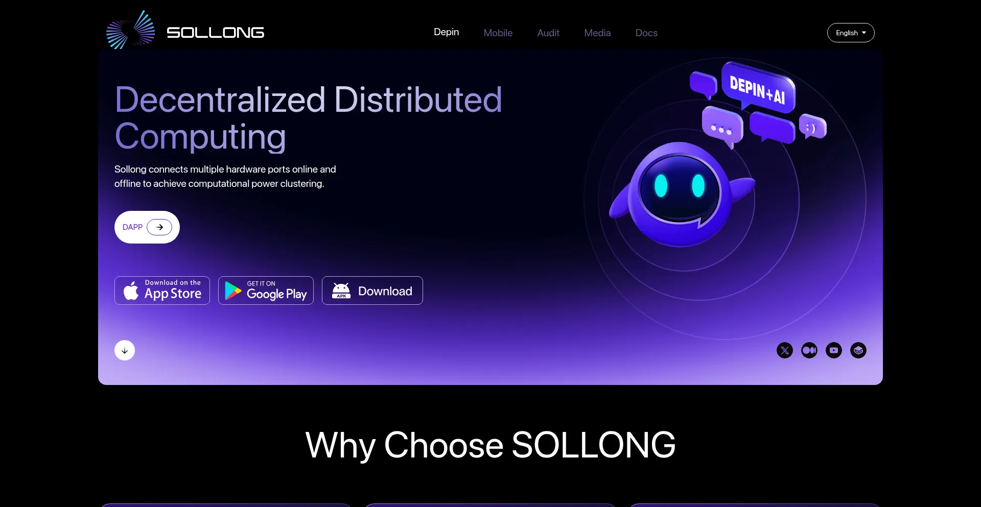 Website screenshot of Sollong.ai